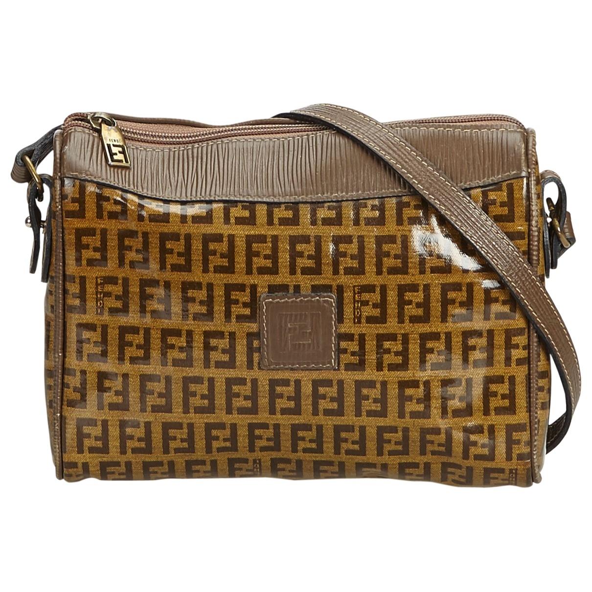 Fendi Vintage Brown Cloth Handbag in Brown - Lyst