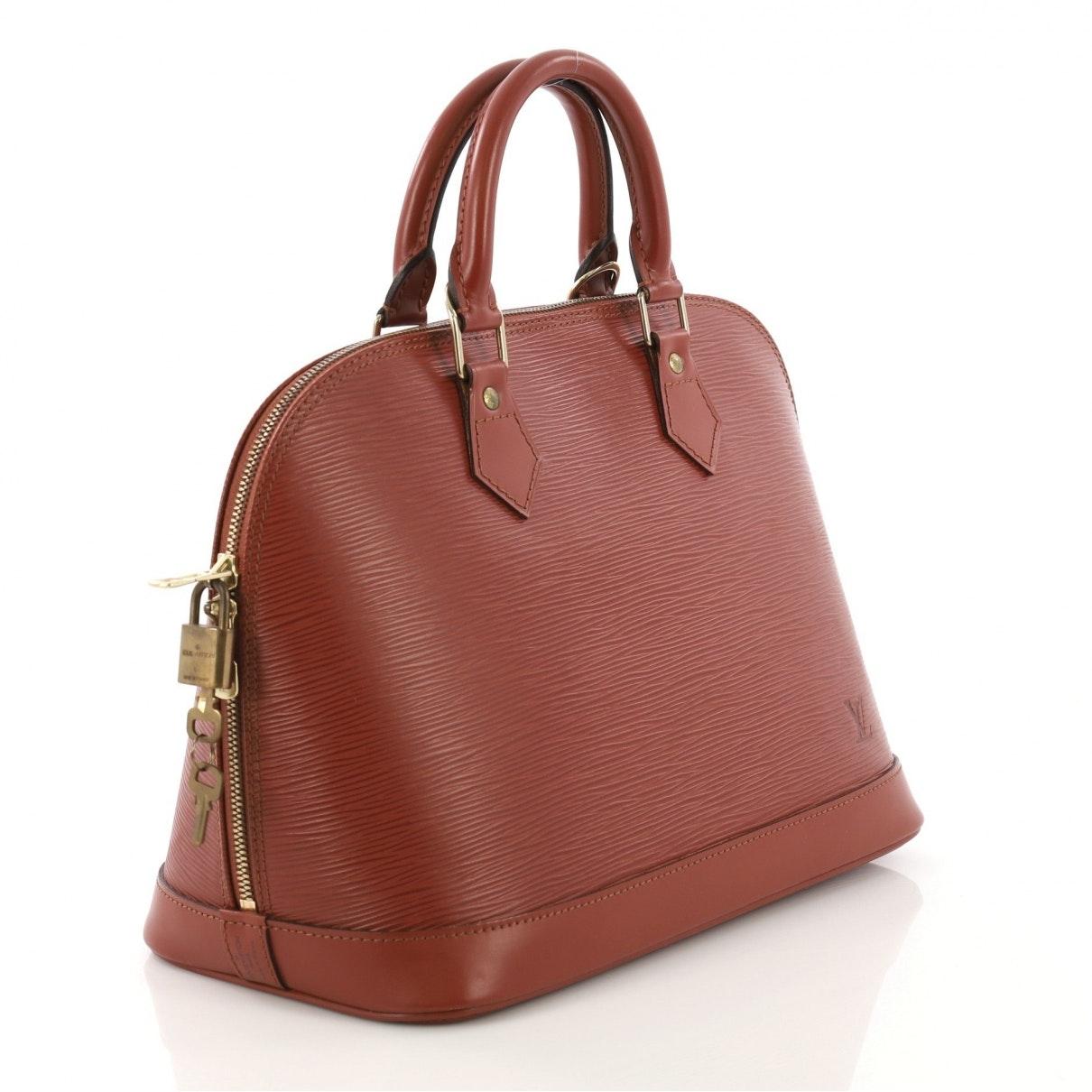 Louis Vuitton Alma Brown Leather Handbag - Lyst