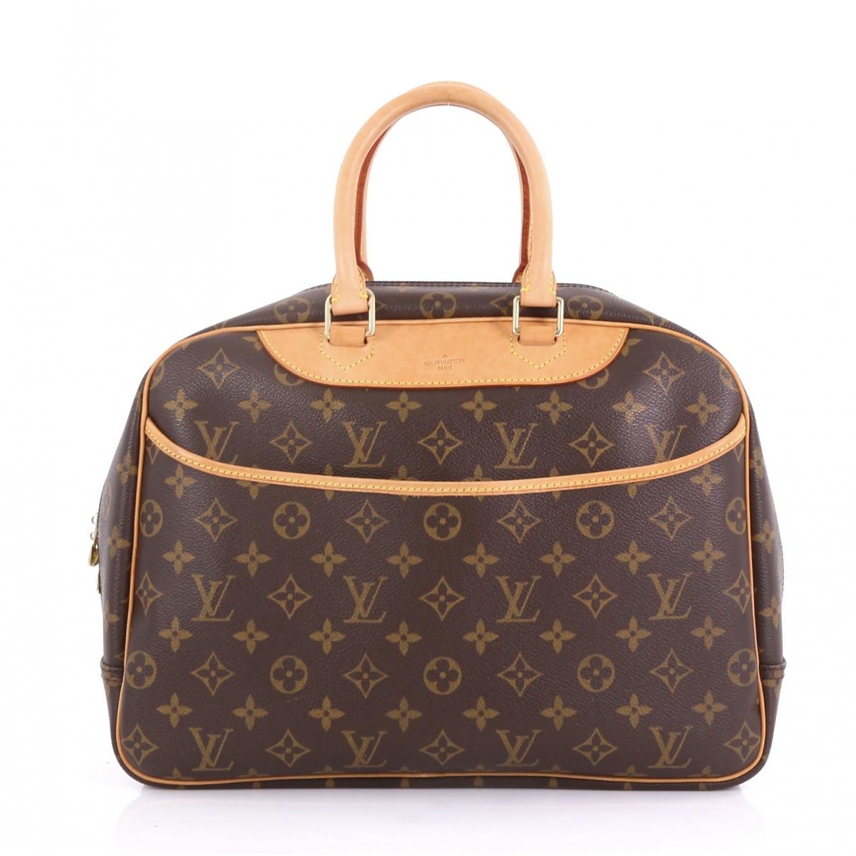 Louis Vuitton Vintage Deauville Brown Cloth Handbag in Brown - Lyst