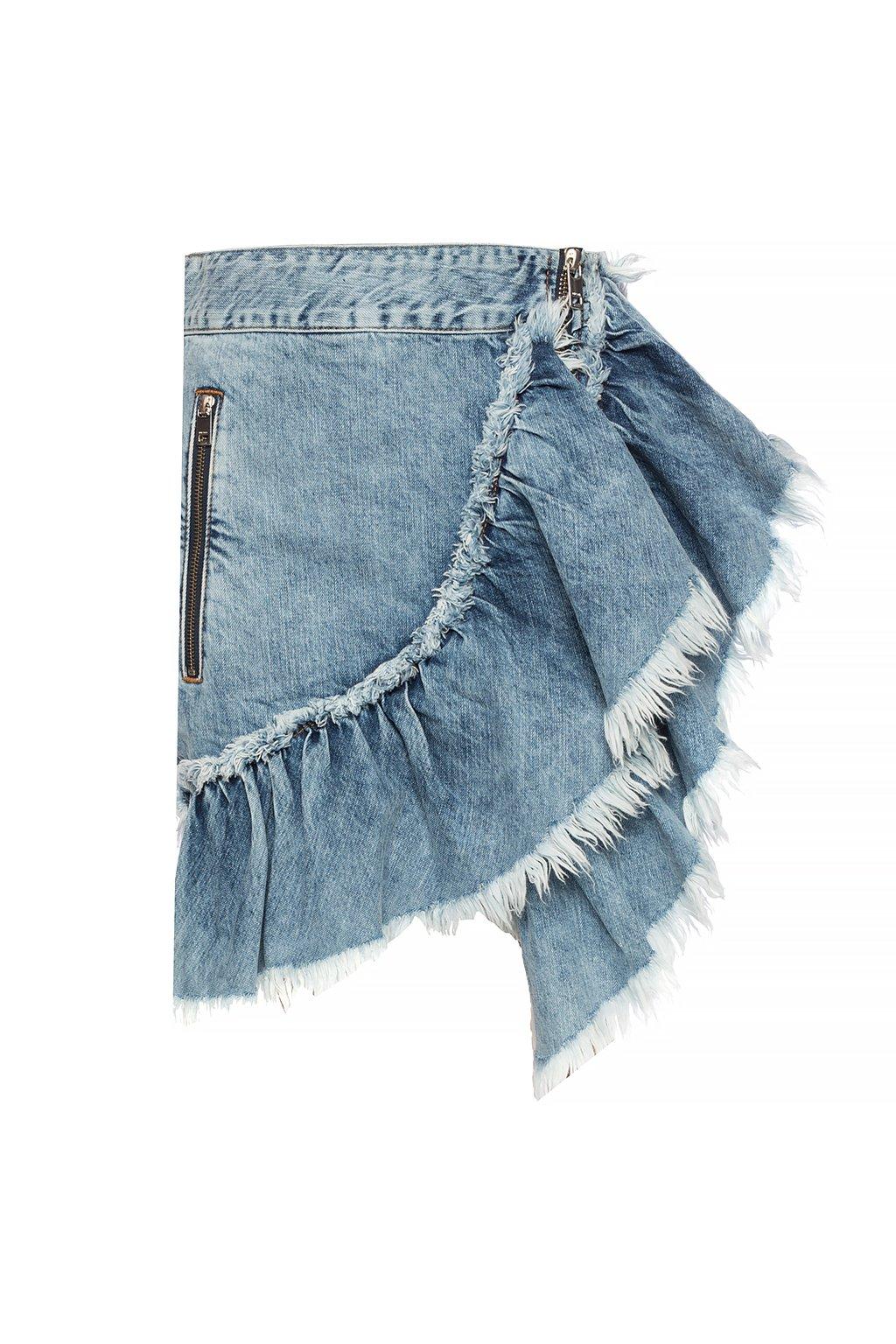 DIESEL Asymmetrical Denim Skirt in Blue - Lyst