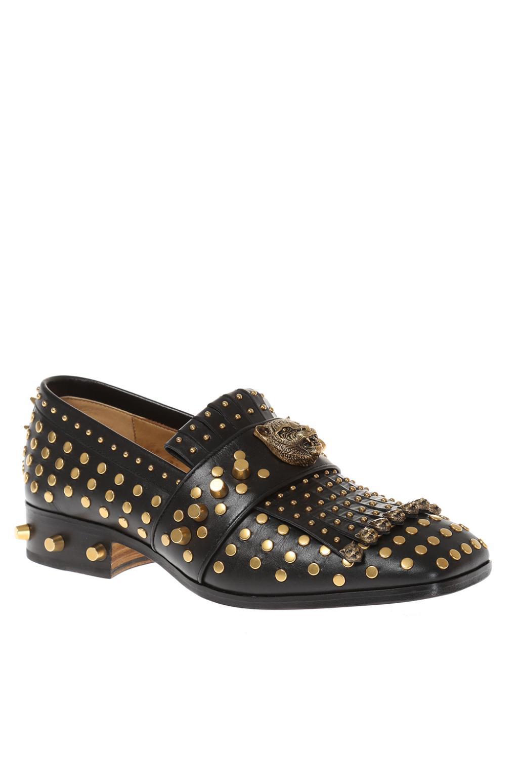Gucci Studded Leather Shoes in Black for Men - Lyst