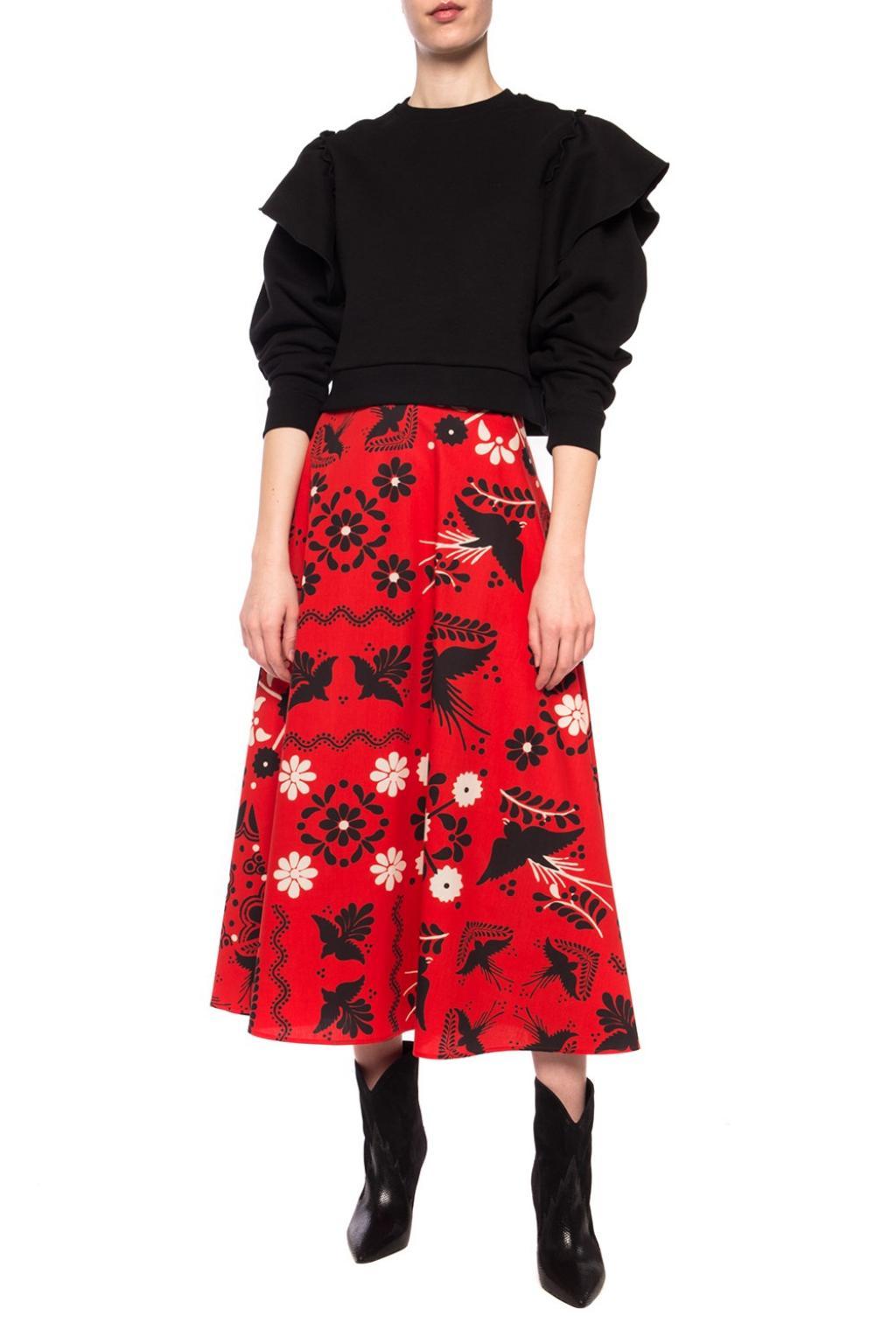 Lyst - RED Valentino Patterned Skirt in Red