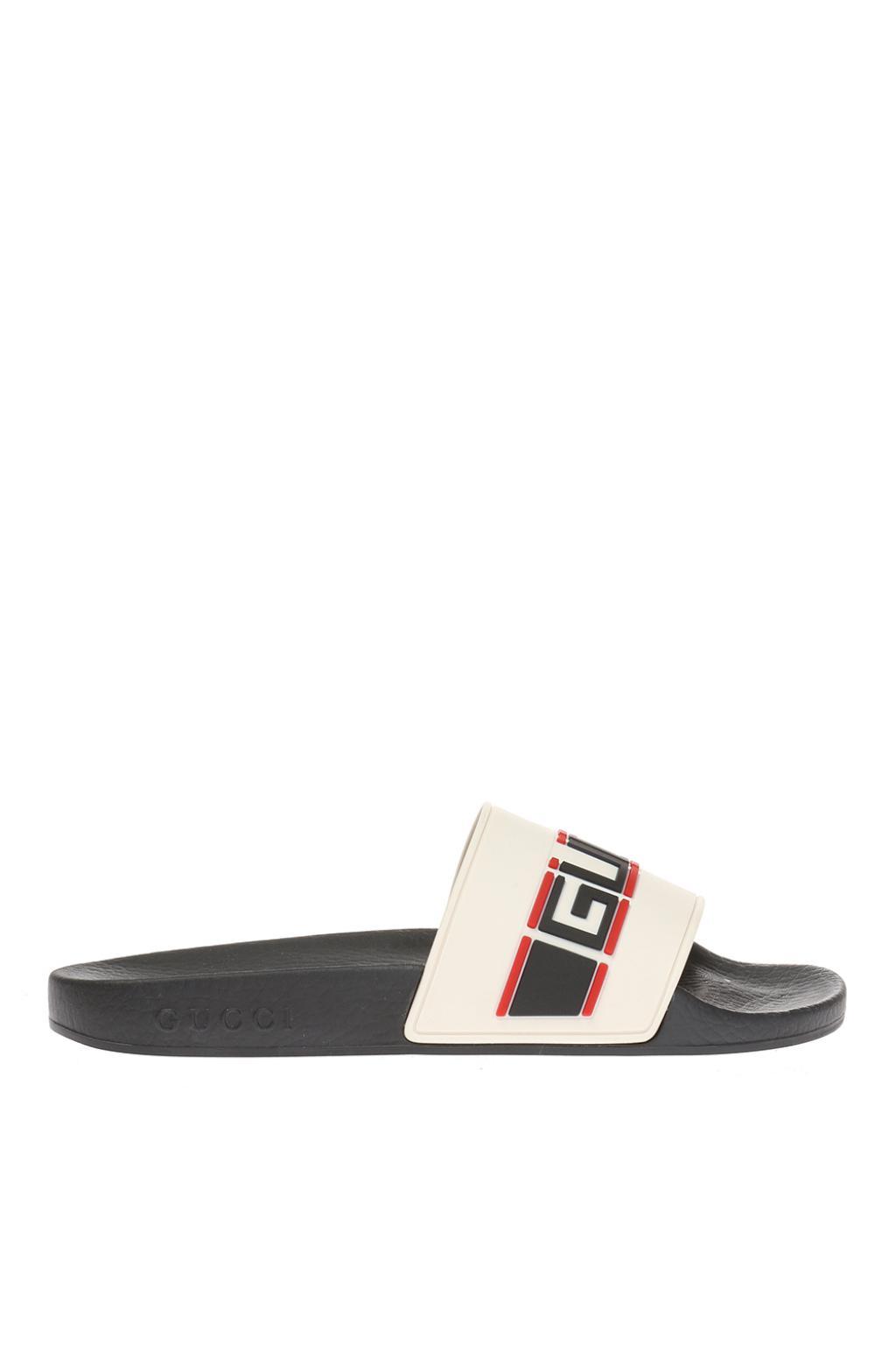 gucci slides with logo