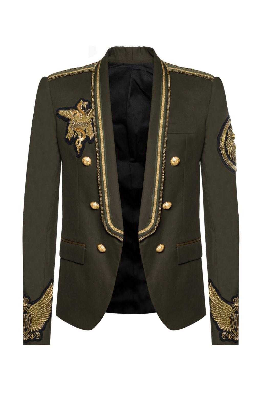 balmain blazer green