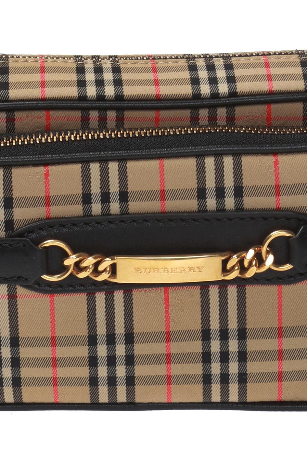 Burberry Waist Bag With A Plaid Pattern in Brown Lyst