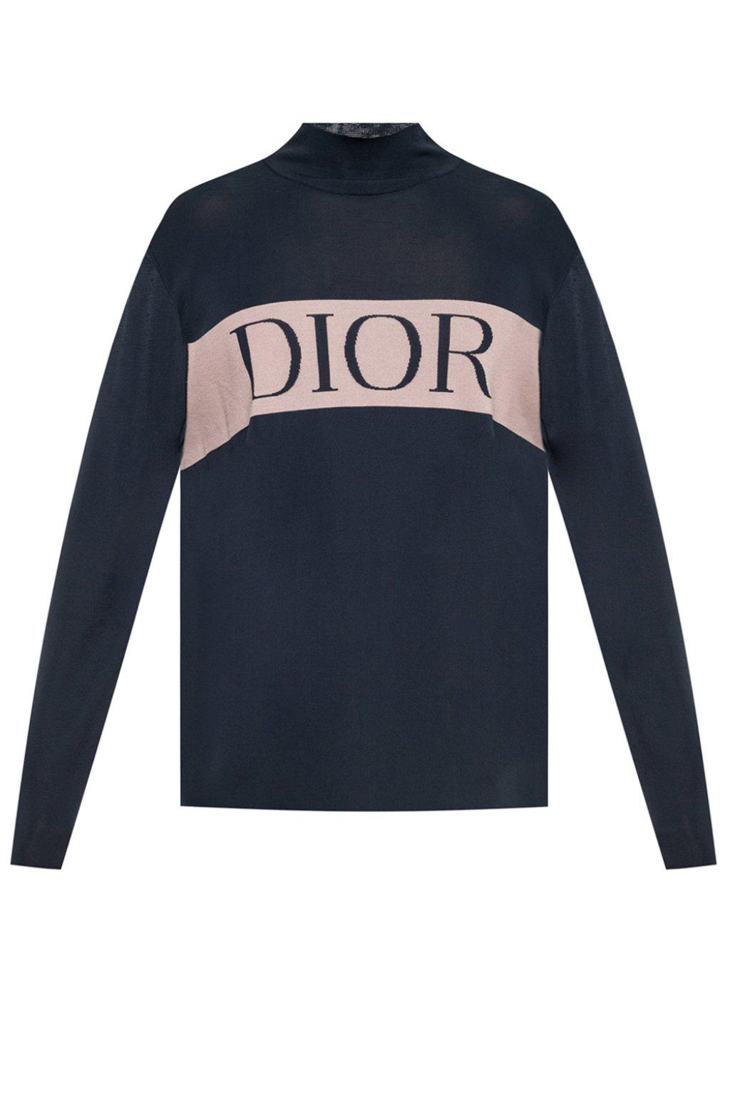 Dior Turtleneck Sweater With Cashmere Stripe in Navy Blue (Blue) for ...