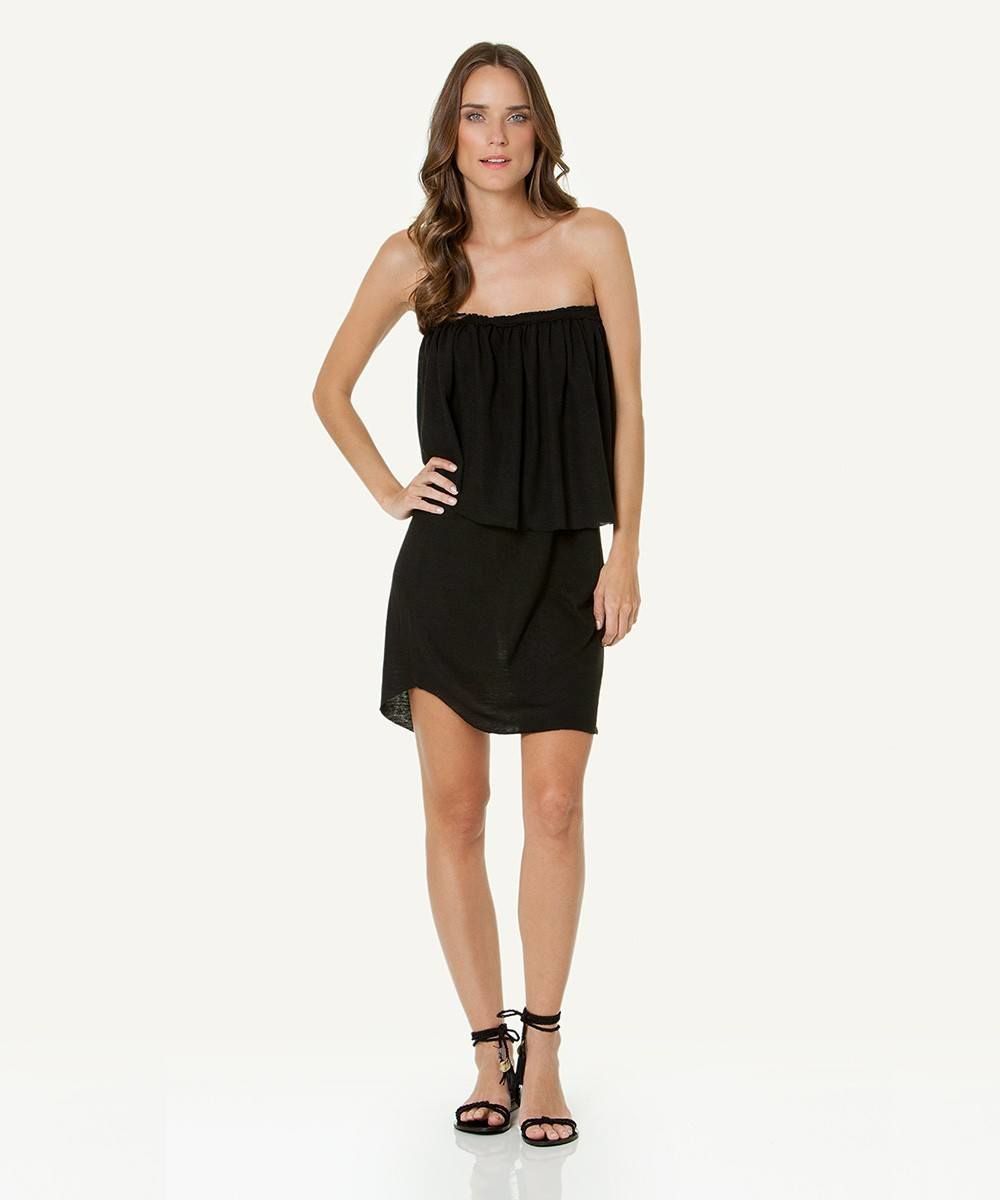 vix solid black layers dress in black lyst vix solid black layers dress in black lyst