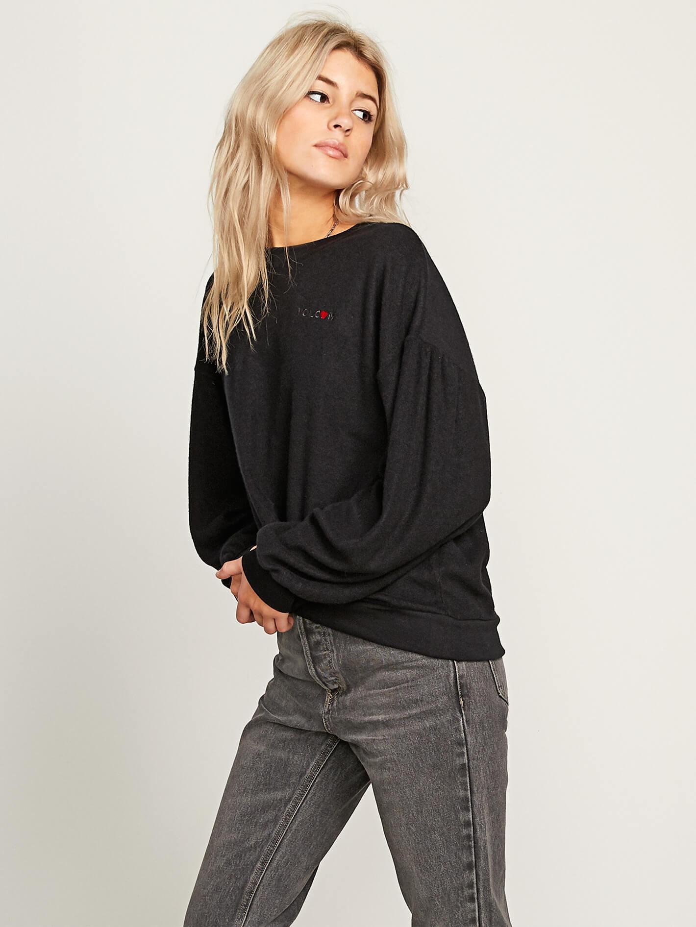 Fullscreen Fleece Sweatshirt Black Crew Volcom Lyst Pleaze View vw0Pp5q