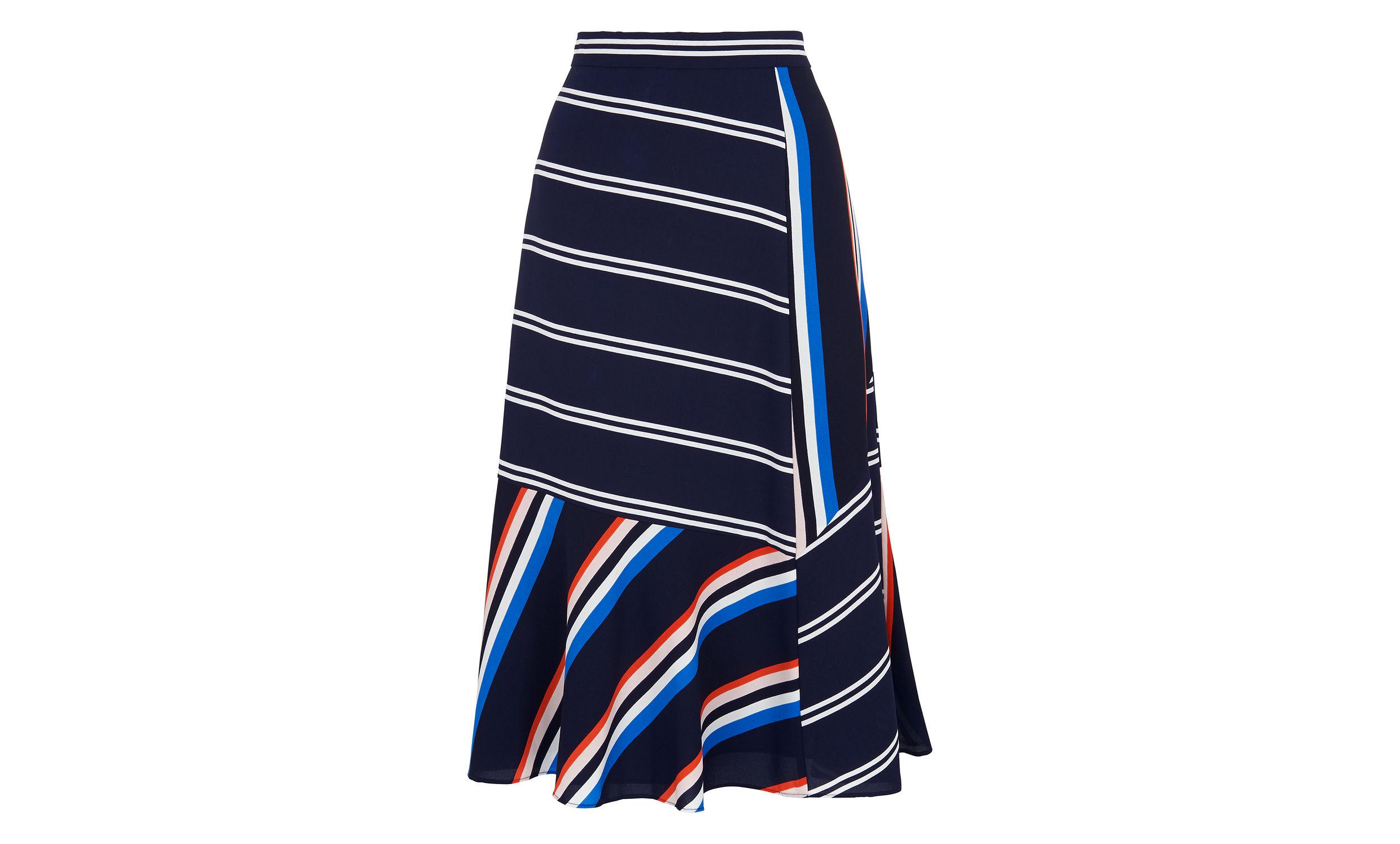 Lyst - Whistles Multi Stripe Skirt in Black