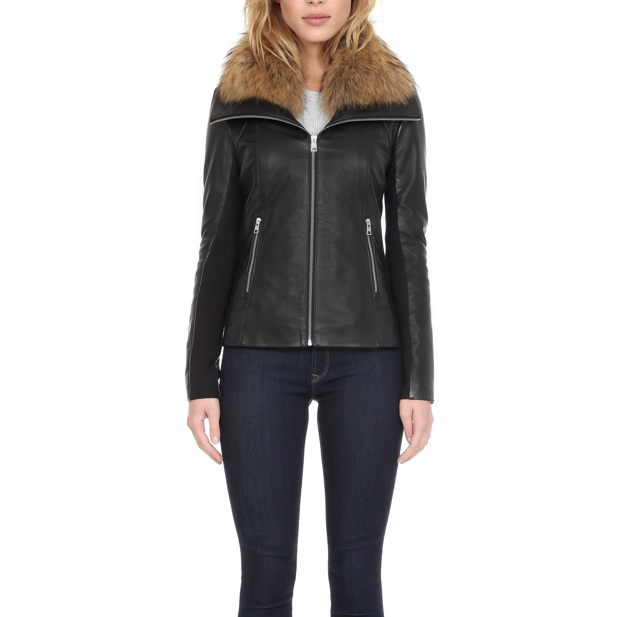 Lyst Wilsons Leather Soia Kyo Jacket W Rac Fur Collar Gallery