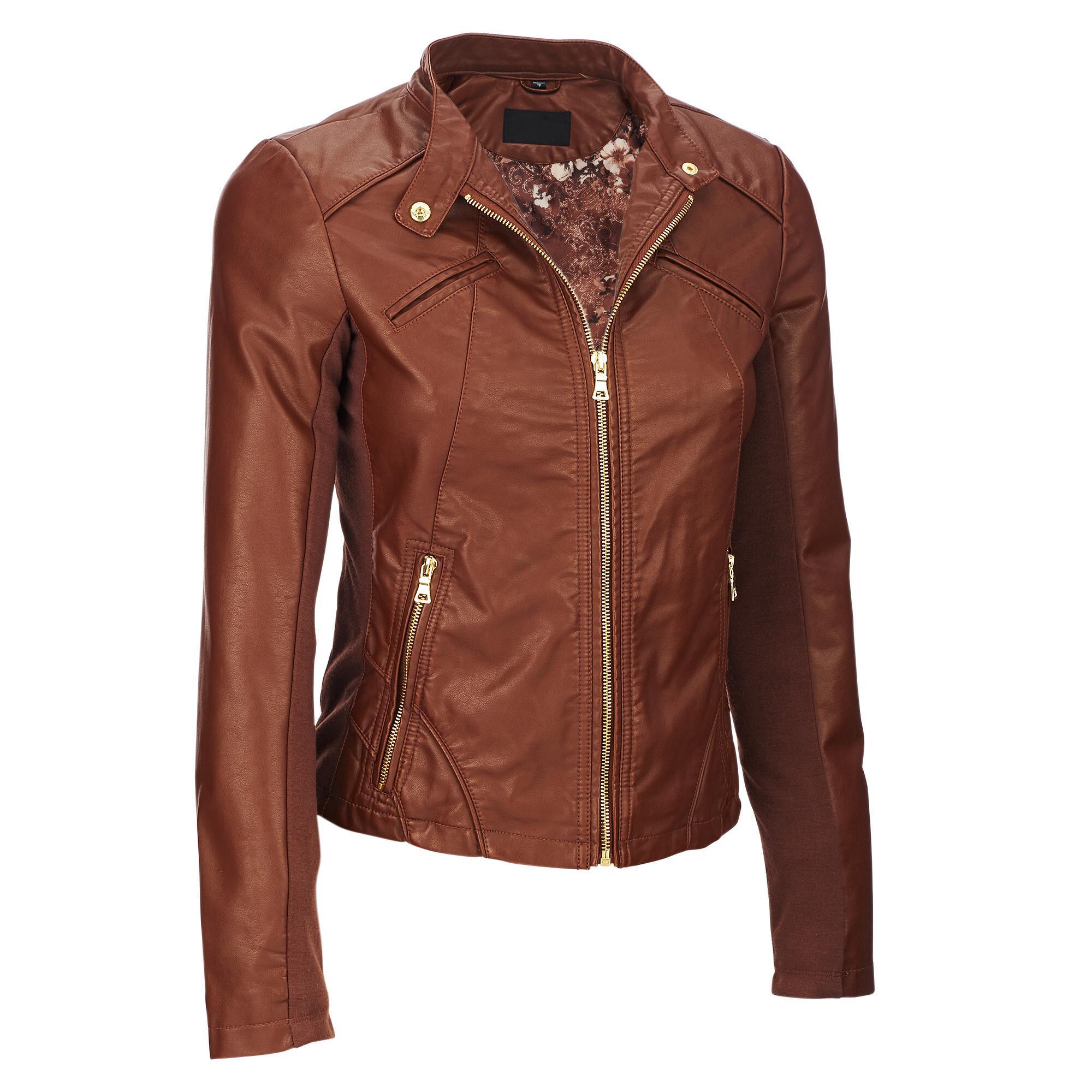 Lyst Wilsons Leather Plus Size Black Rivet Snap Tab Collar Faux Wilsons Leather Women S Brown Plus Size Black Rivet Snap Tab Collar Faux Jacket