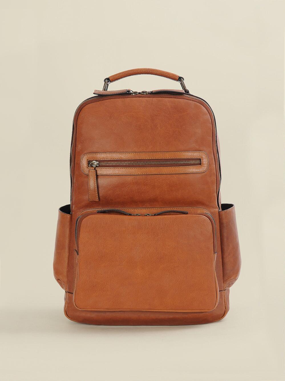 Wilsons Leather Vintage Leather Crunch Backpack in Cognac (Brown) - Lyst