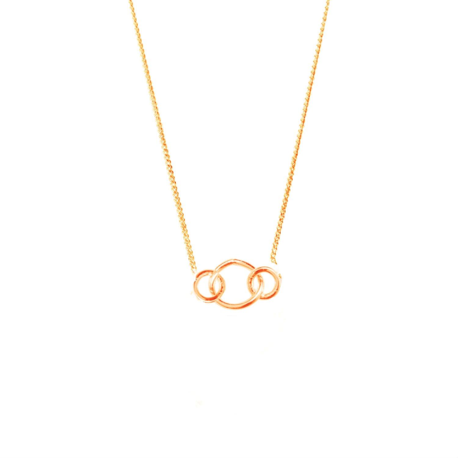 Lily Flo Jewellery Solid Rose Gold Circle Fortune Necklace in Metallic ...