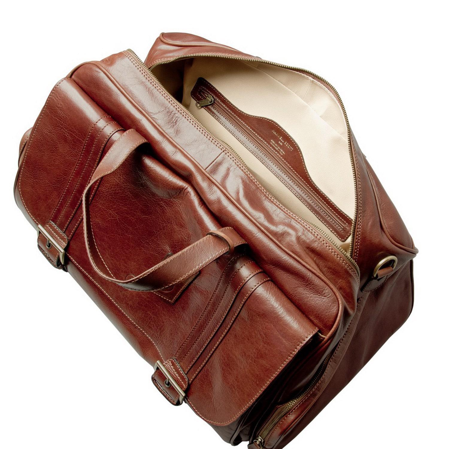 Lyst - Maxwell Scott Bags Luxury Italian Leather Men&#39;s Duffle Bag Dino M Chestnut Tan in Brown ...