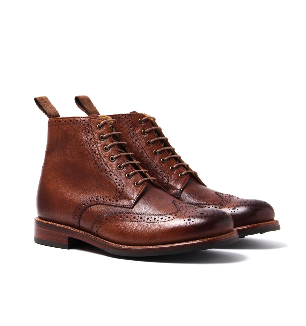 Lyst - Grenson Sharp Tan Brogue Boot in Brown for Men