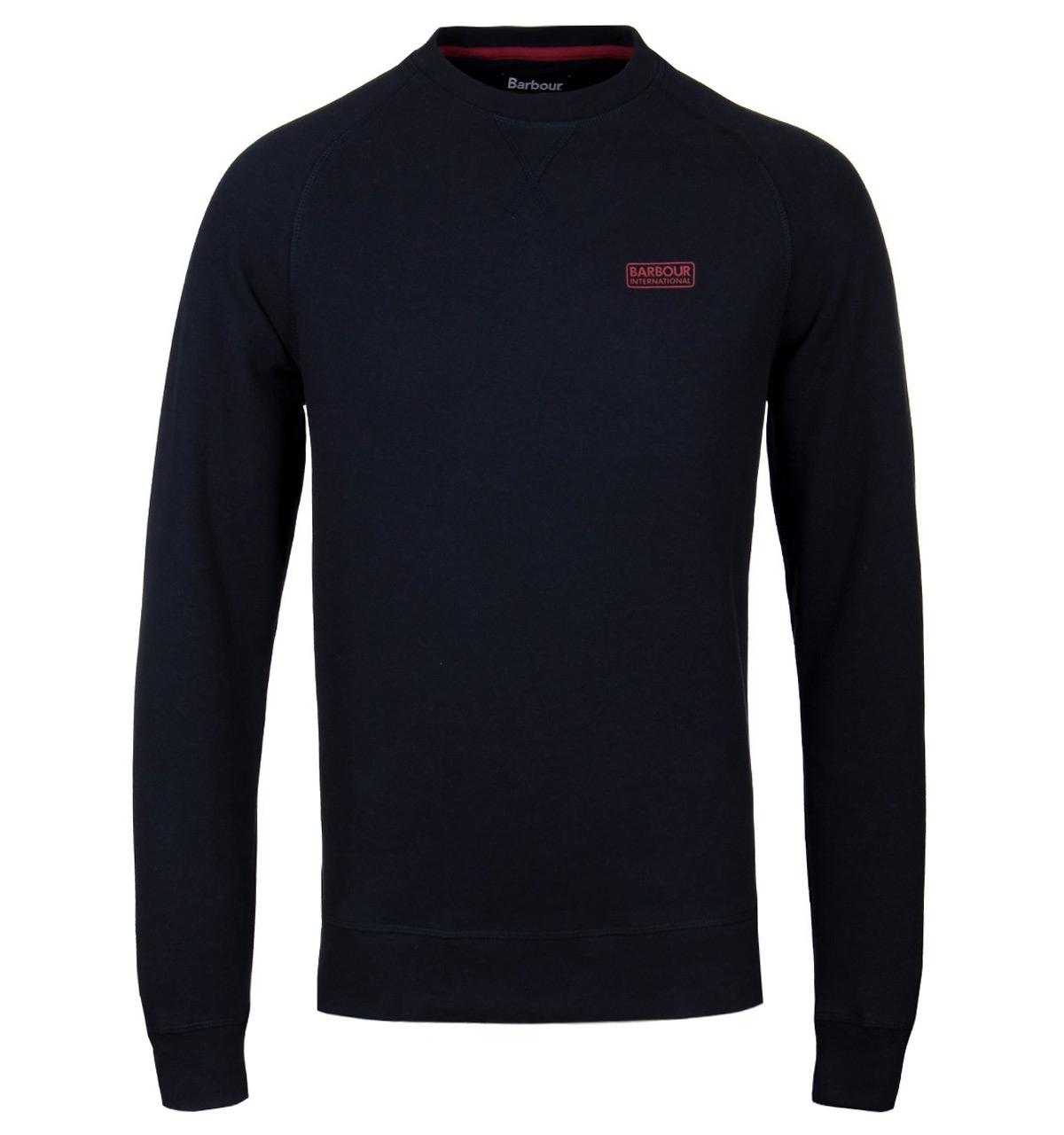 Lyst - Barbour Navy Essential Crew Neck Sweatshirt in Blue for Men