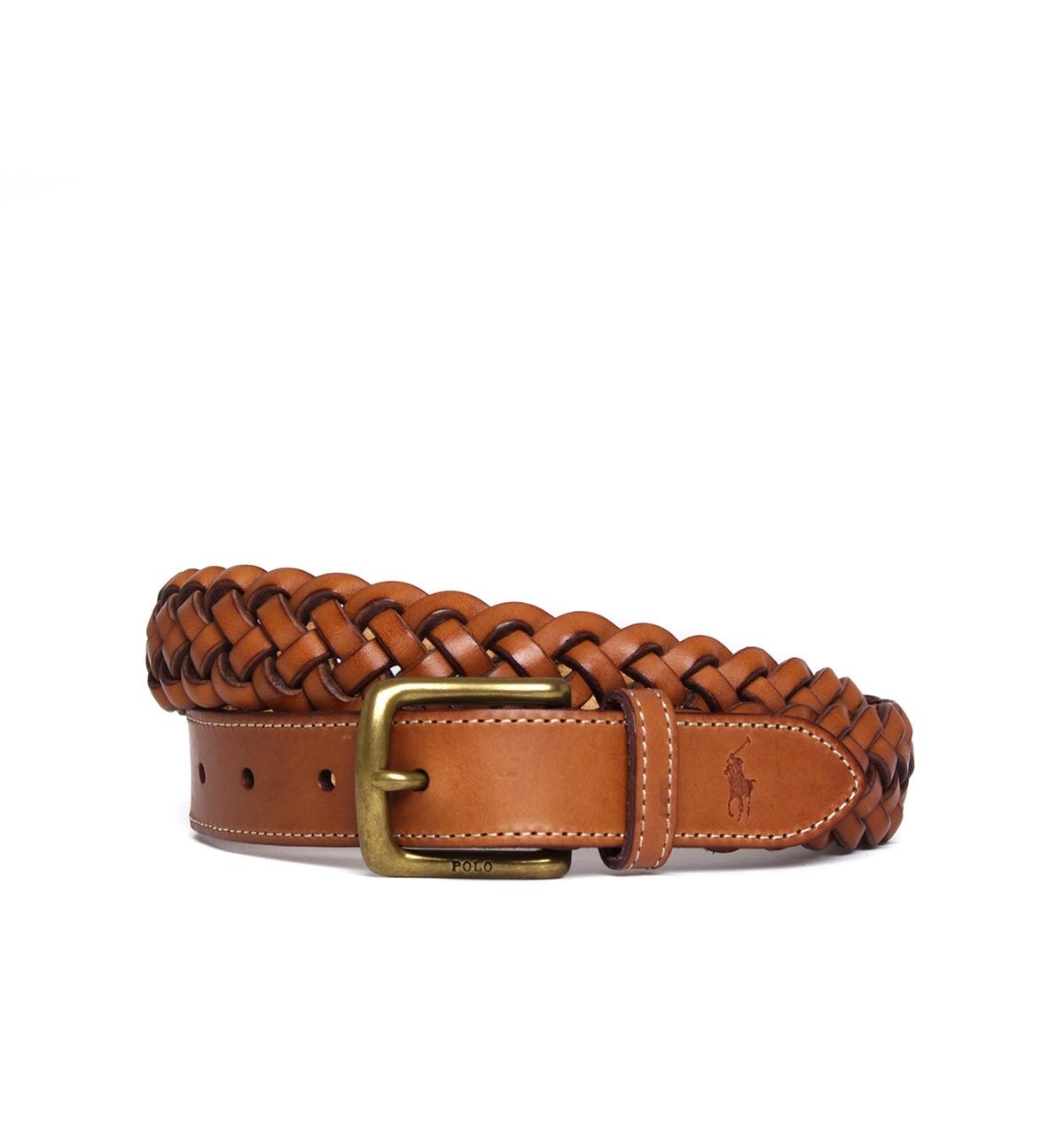 Polo Ralph Lauren Braid Brown Leather Belt in Brown for Men - Lyst