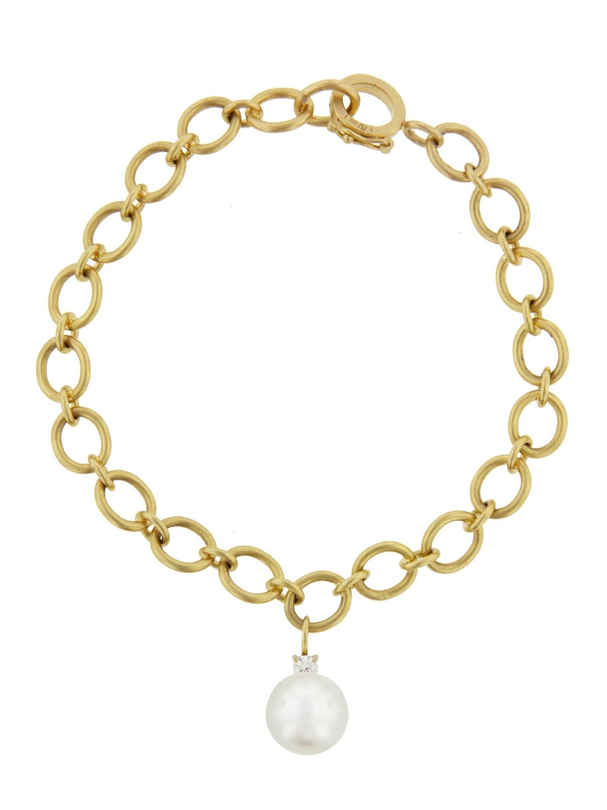 Irene Neuwirth Pearl Charm Bracelet in Yellow Gold (Metallic) - Lyst