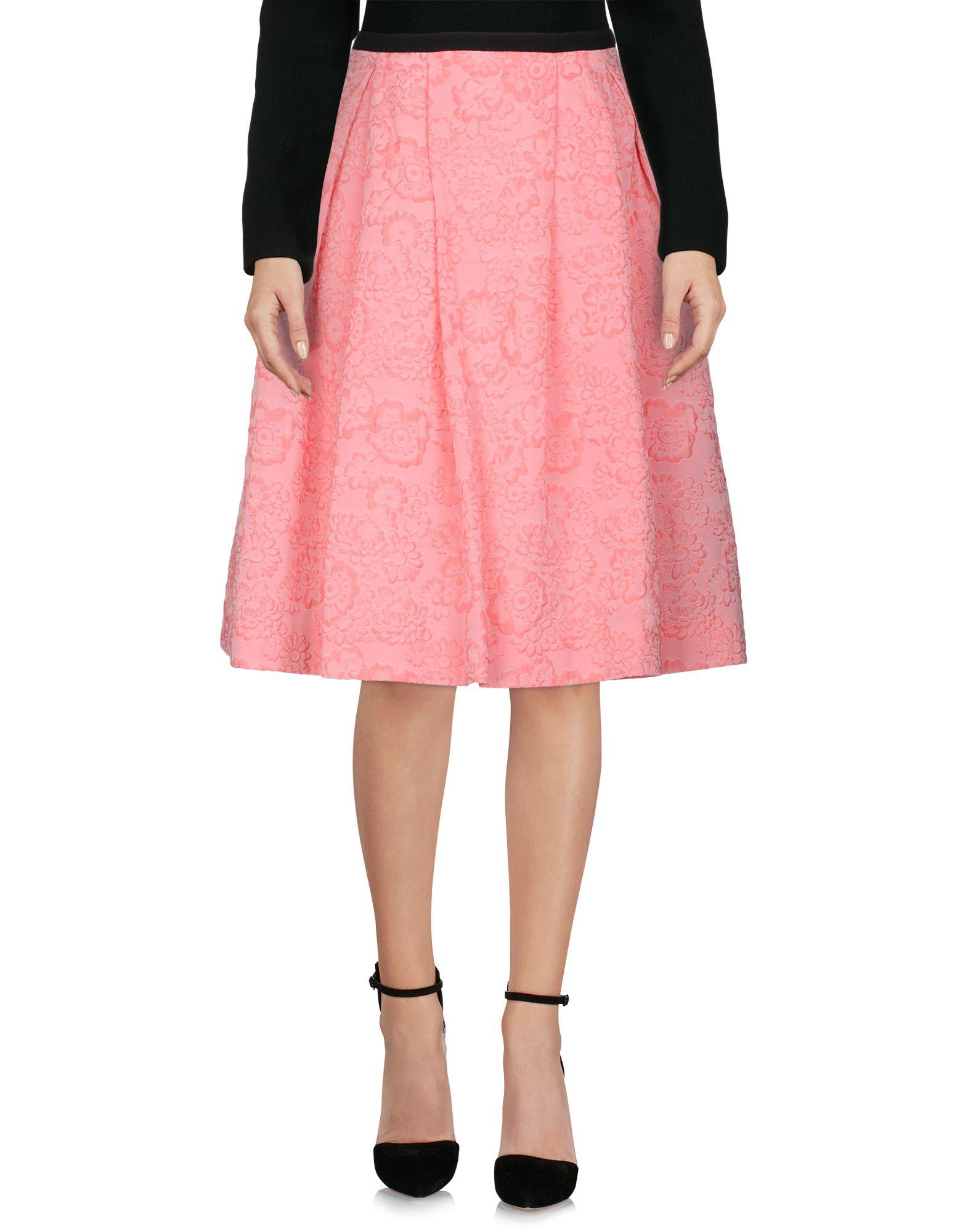 Erdem Cotton Knee Length Skirt in Pink Lyst