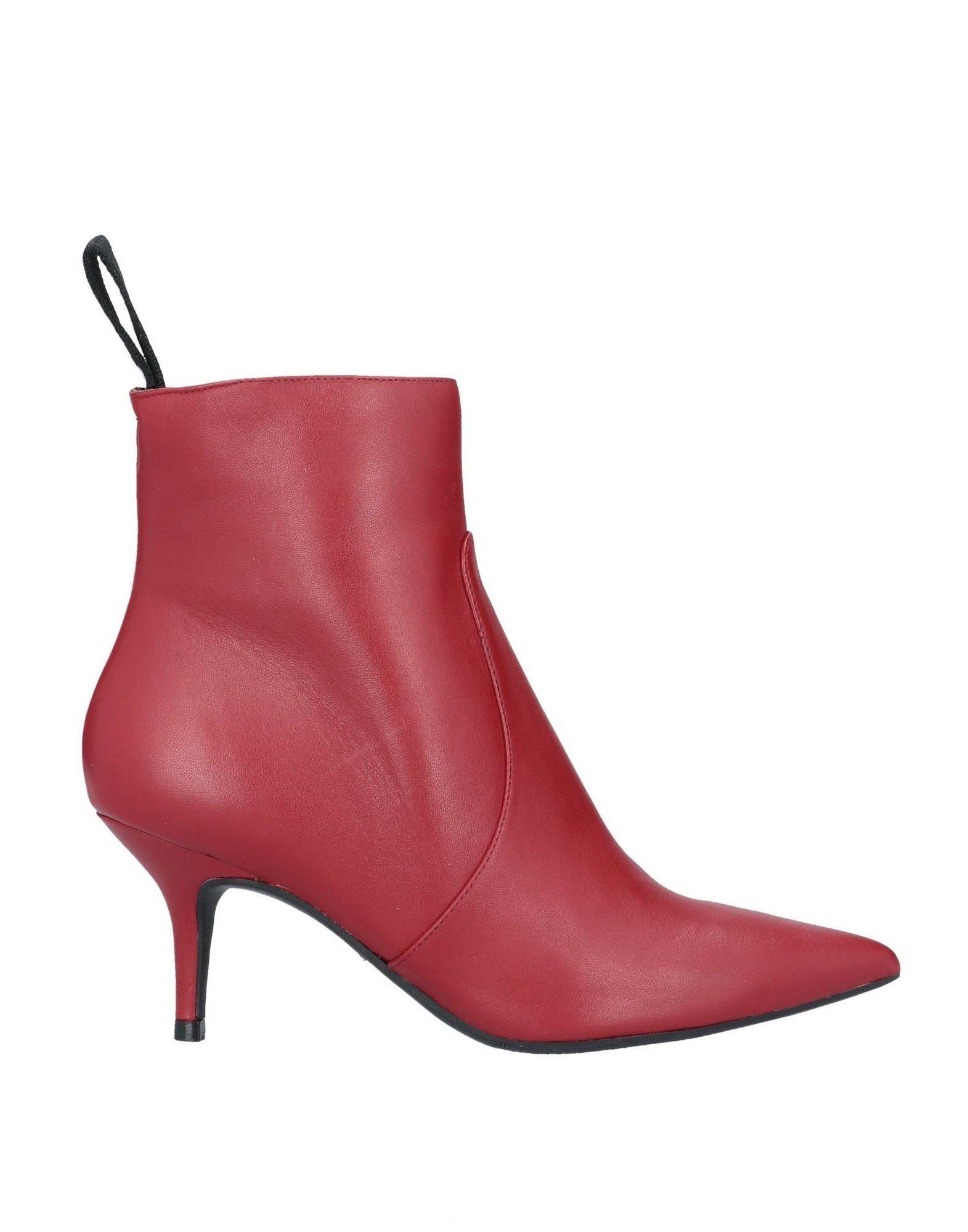 Guess Leather Ankle Boots in Red - Lyst