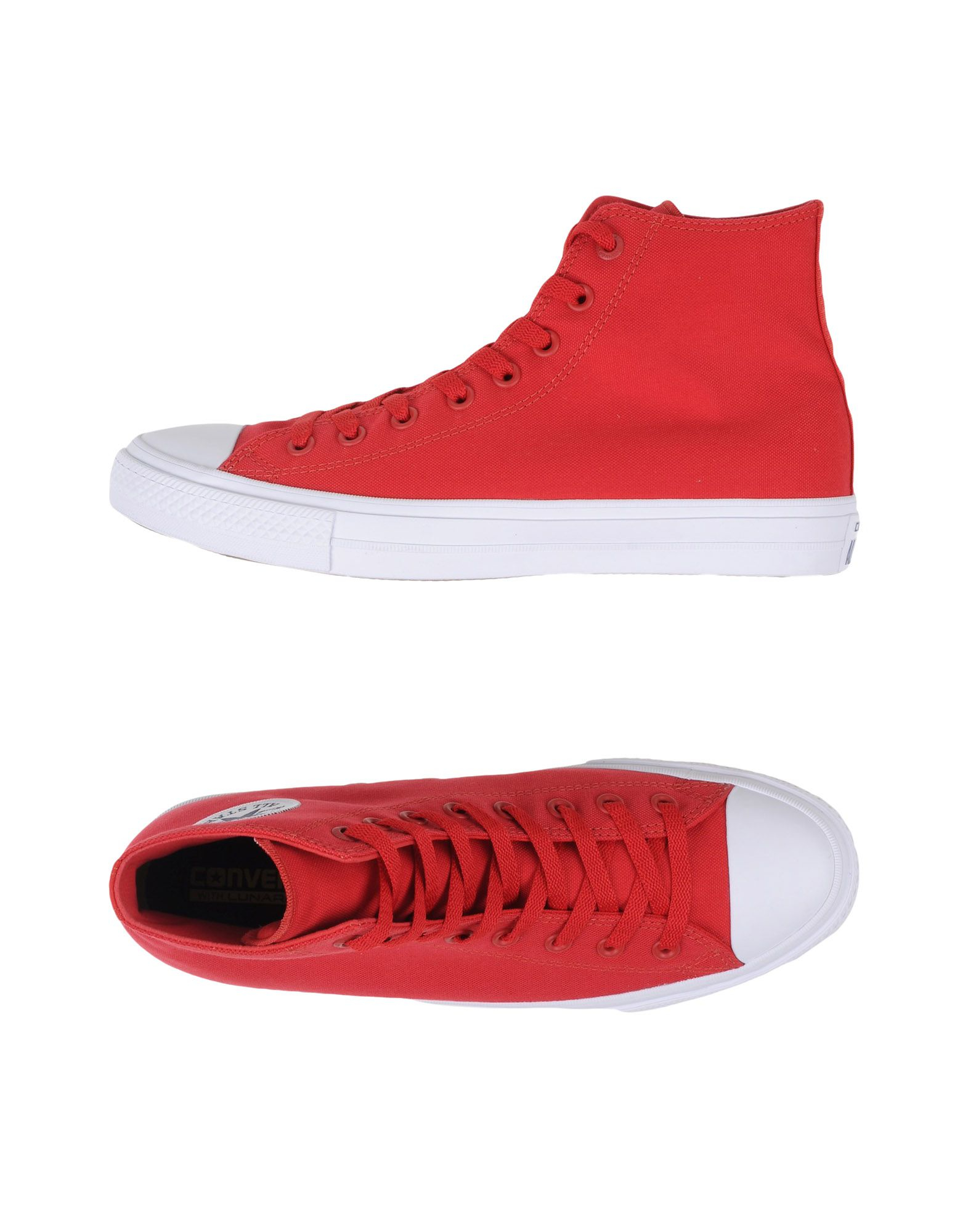 red canvas high top sneakers