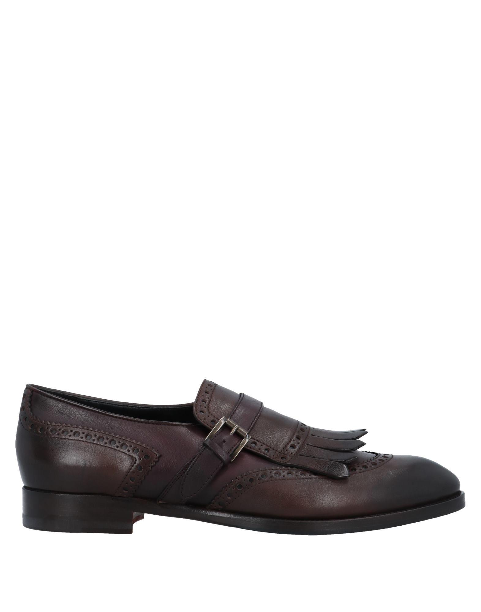 Santoni Leather Loafer in Dark Brown (Brown) - Lyst