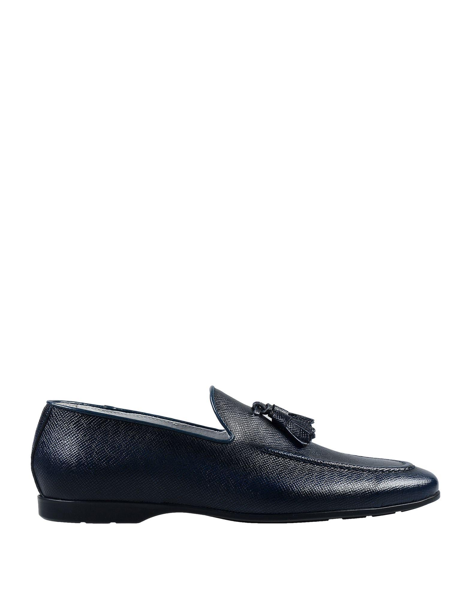 Fabiano Ricci Leather Loafer in Dark Blue (Blue) for Men - Lyst