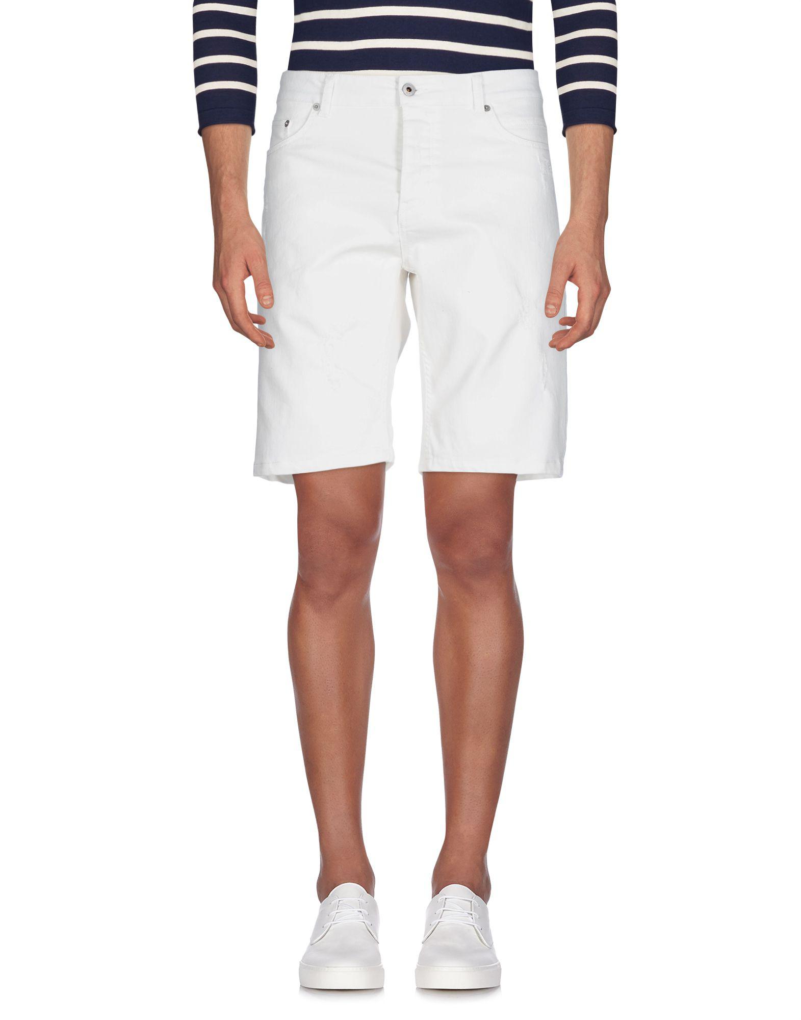 Solid Denim Bermudas in Ivory (White) for Men - Lyst