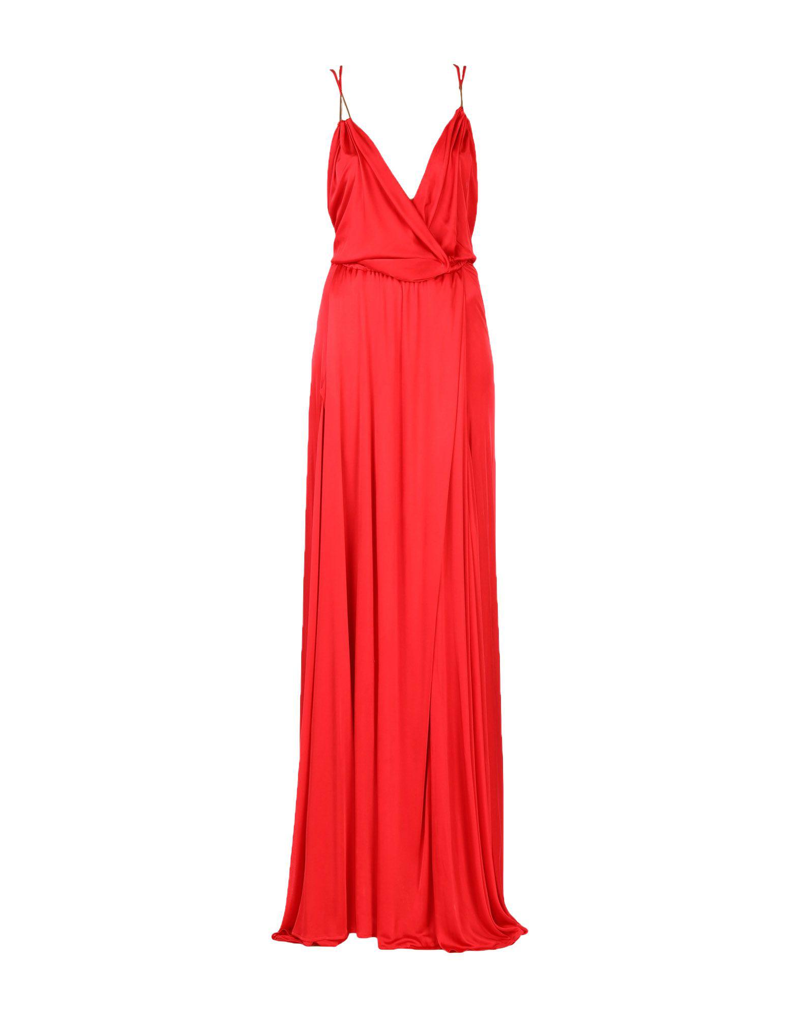 Versace Synthetic Long Dress in Red - Lyst