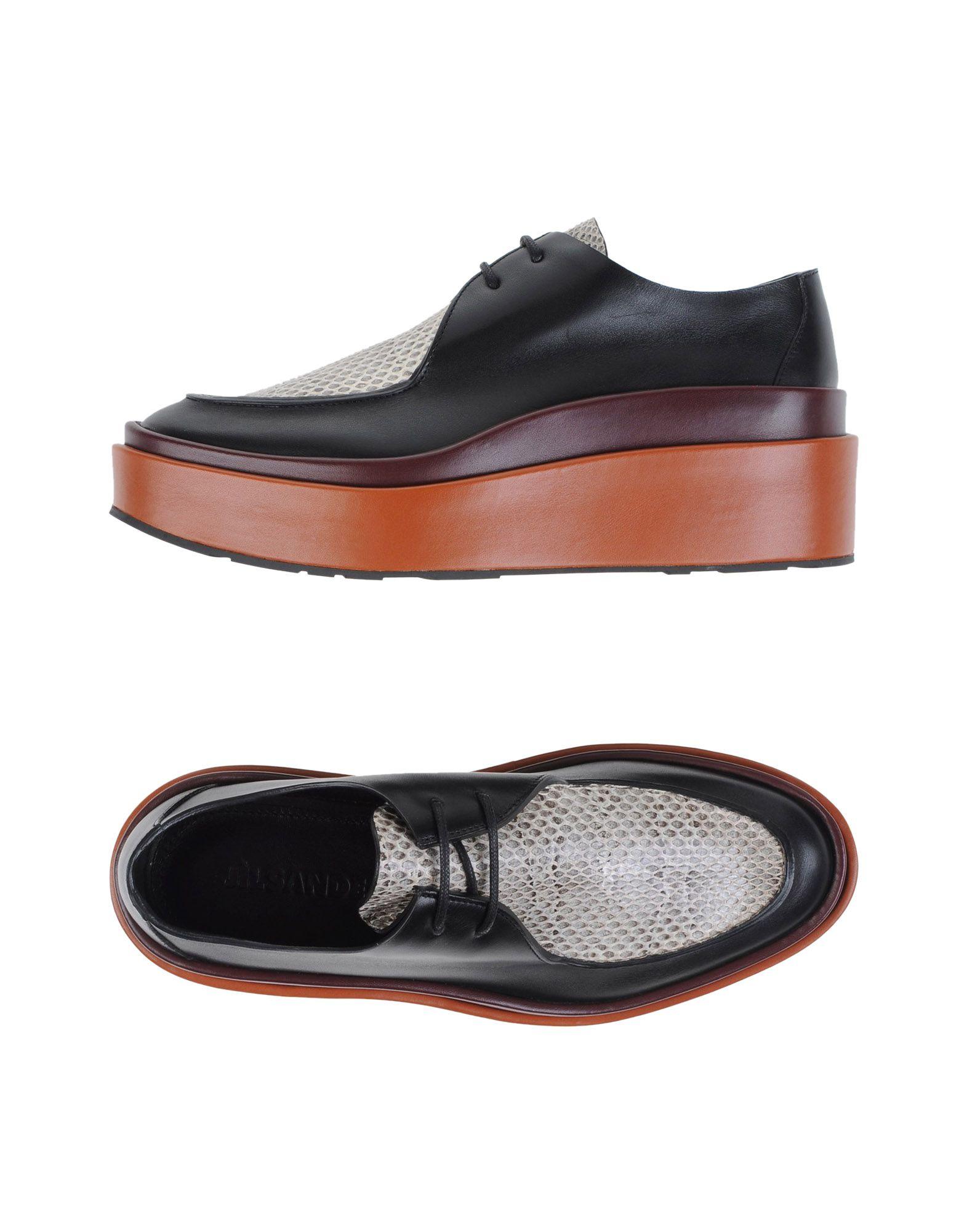Jil Sander Leather Lace-up Shoe in Black - Lyst