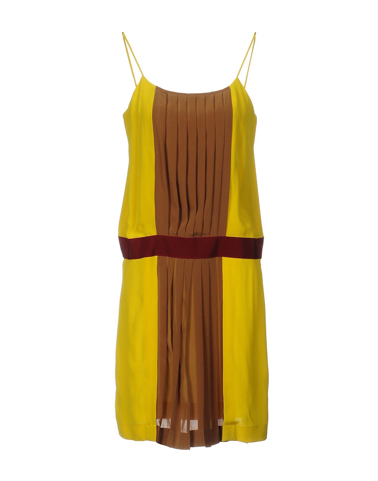 Erika Cavallini Semi Couture Silk Short Dress in Yellow - Lyst
