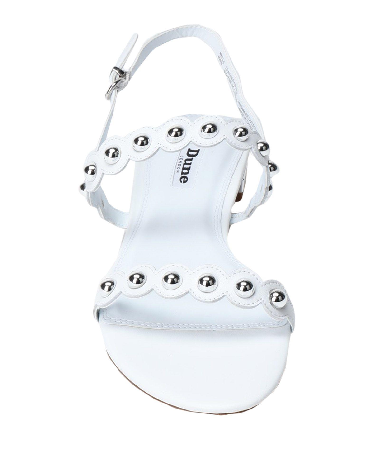 dune location leather padded flatform sandals white