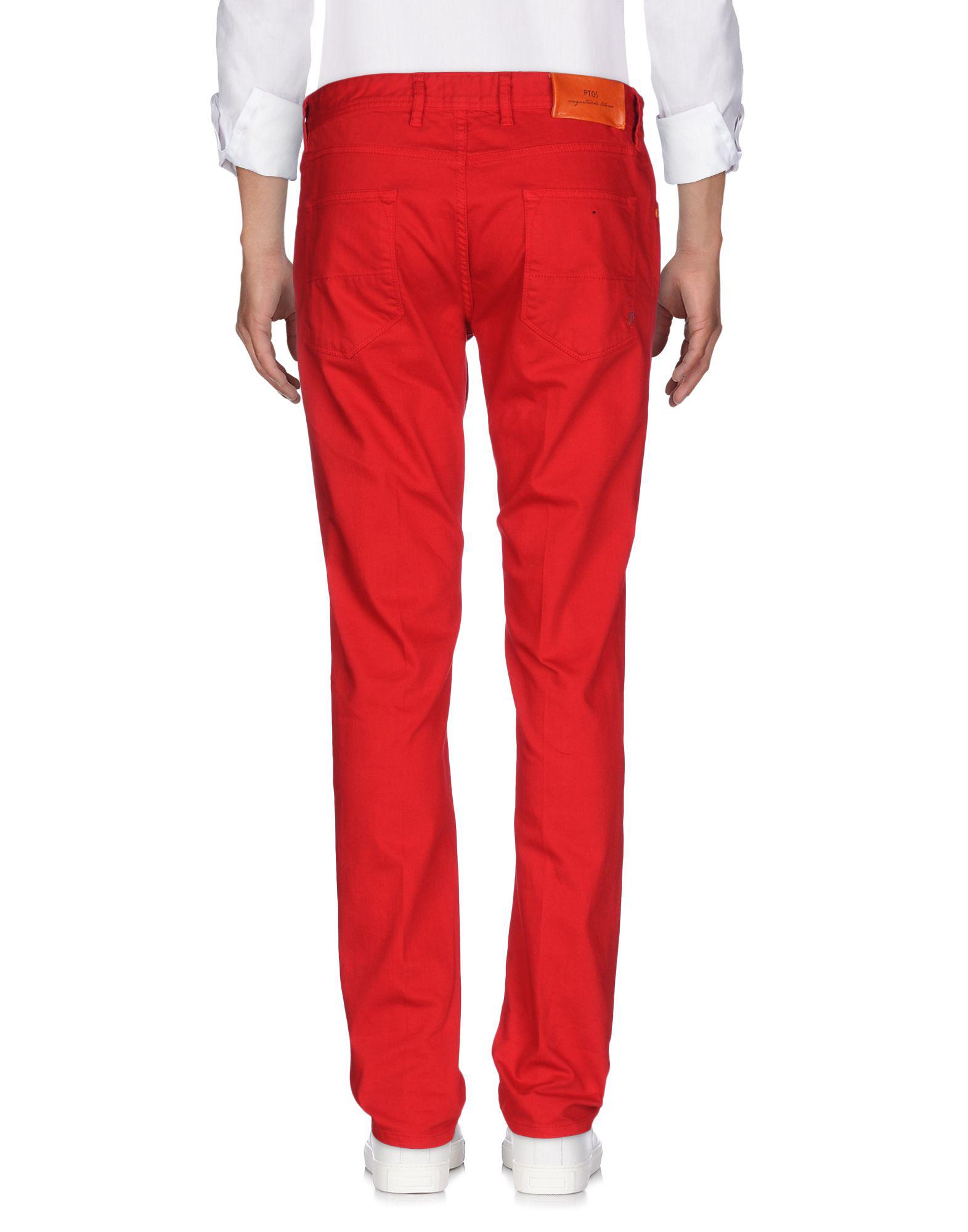 Pt05 Denim Pants in Red for Men - Lyst