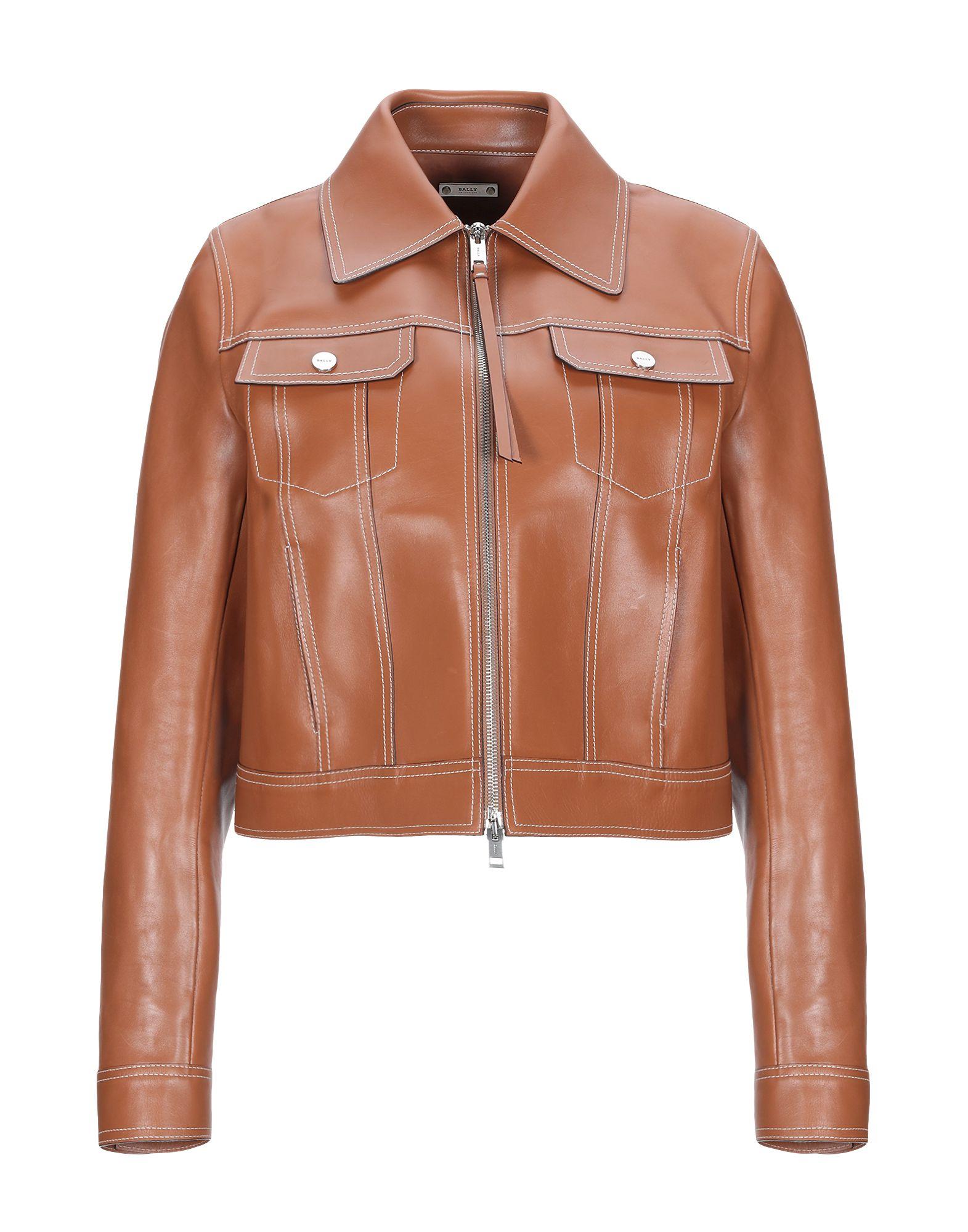 Bally Leather Jacket In Tan Brown Lyst