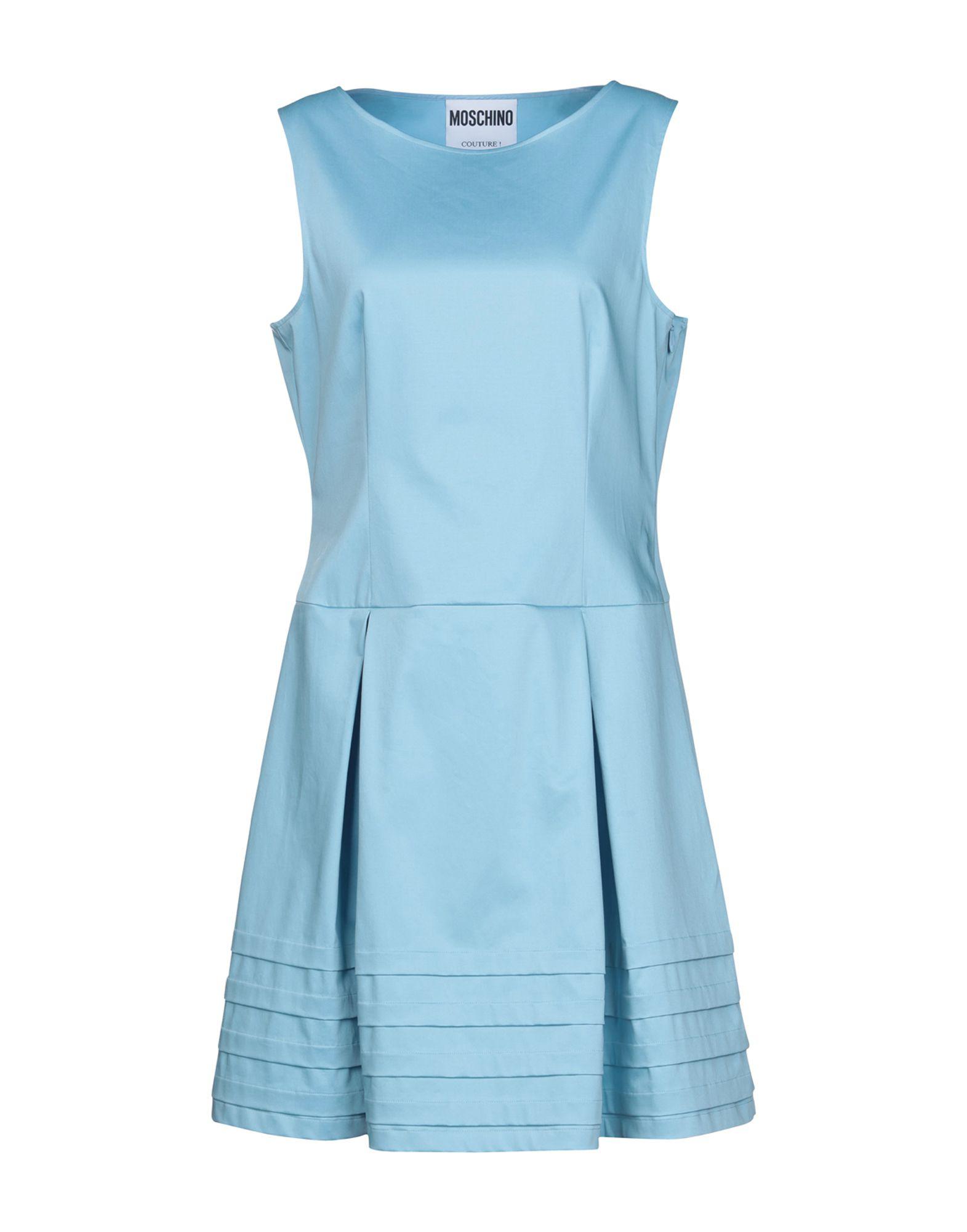 Moschino Satin Short Dress in Sky Blue (Blue) - Lyst