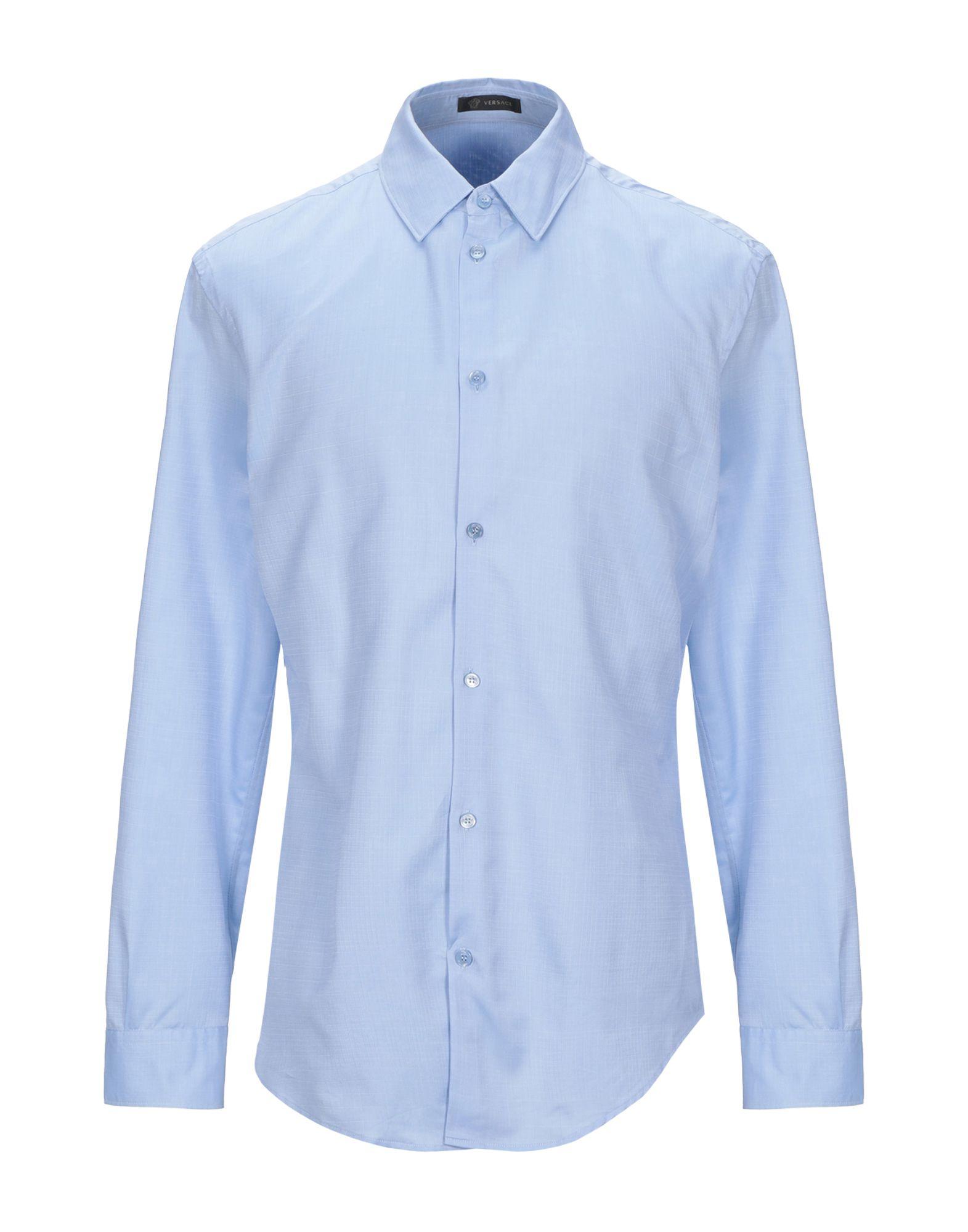 Versace Cotton Shirt in Sky Blue (Blue) for Men - Lyst