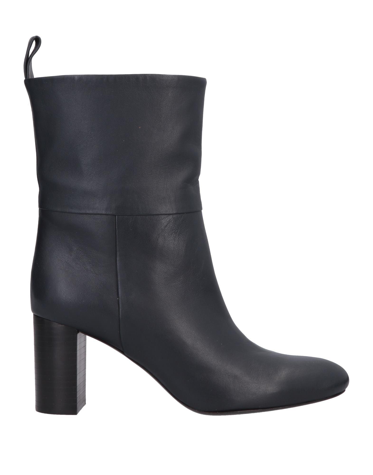 Jil Sander Navy Leather Ankle Boots in Dark Blue (Blue) - Lyst