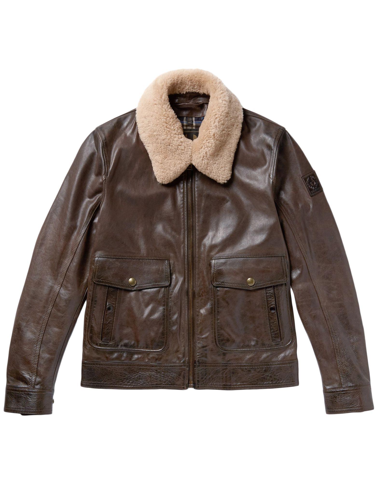 belstaff mens brown leather jacket