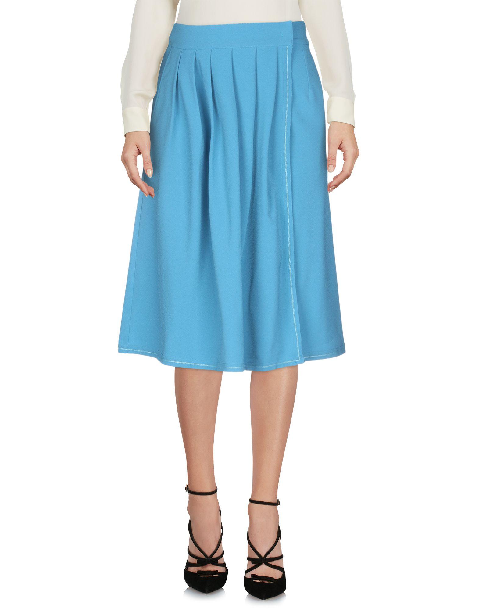 Department 5 Synthetic Knee Length Skirt in Slate Blue (Blue) - Lyst