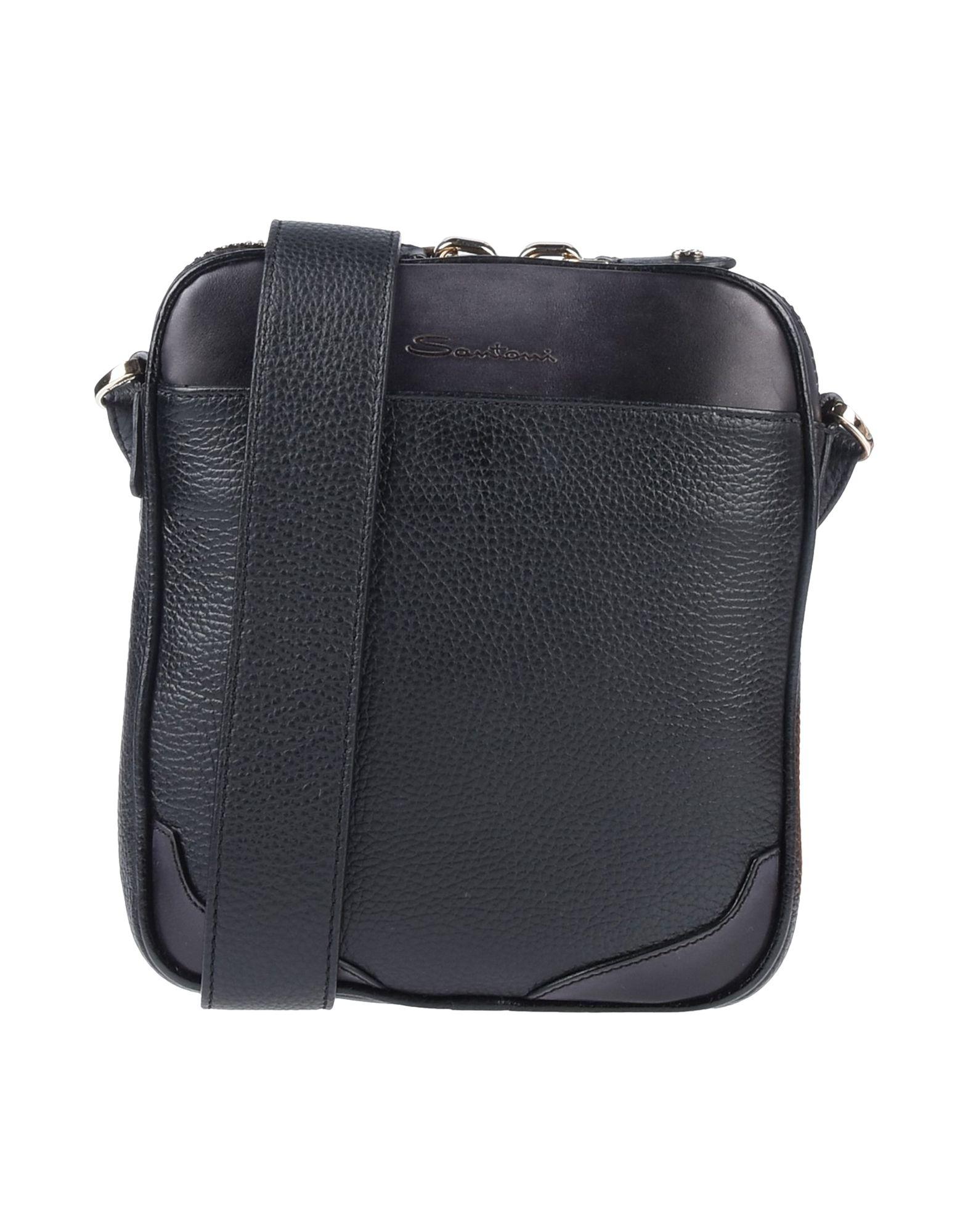 Santoni Leather Cross-body Bag in Black for Men - Lyst