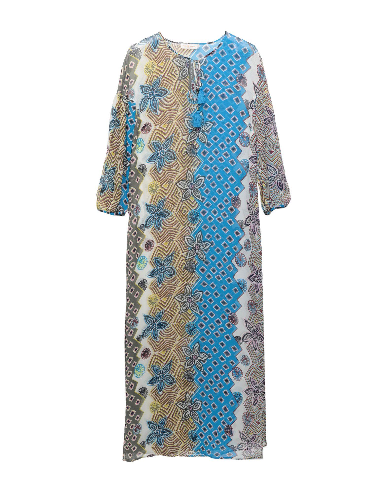 Tory Burch Silk Long Dress in Azure (Blue) - Lyst