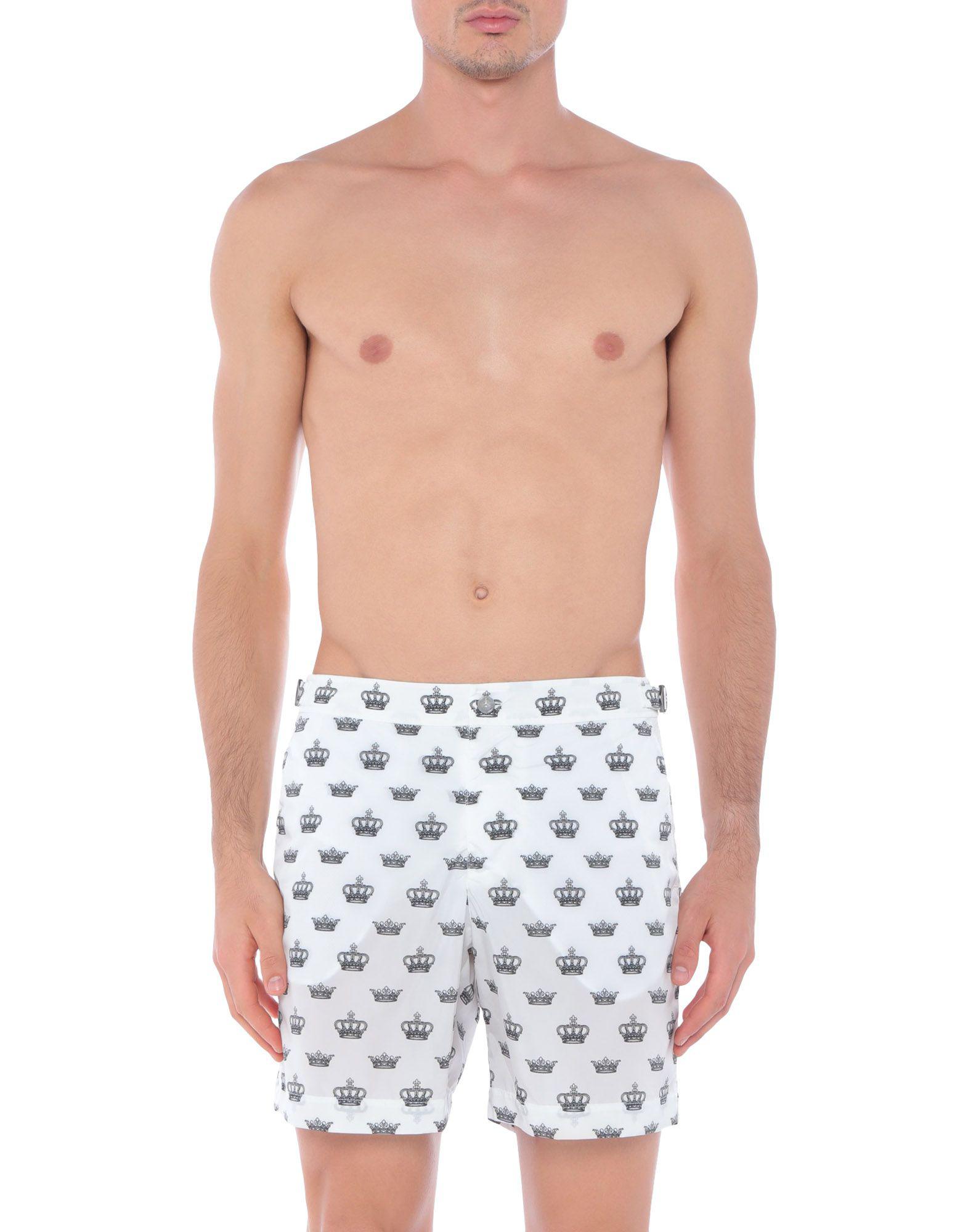 Dolce & Gabbana Synthetic Swim Trunks in White for Men - Lyst