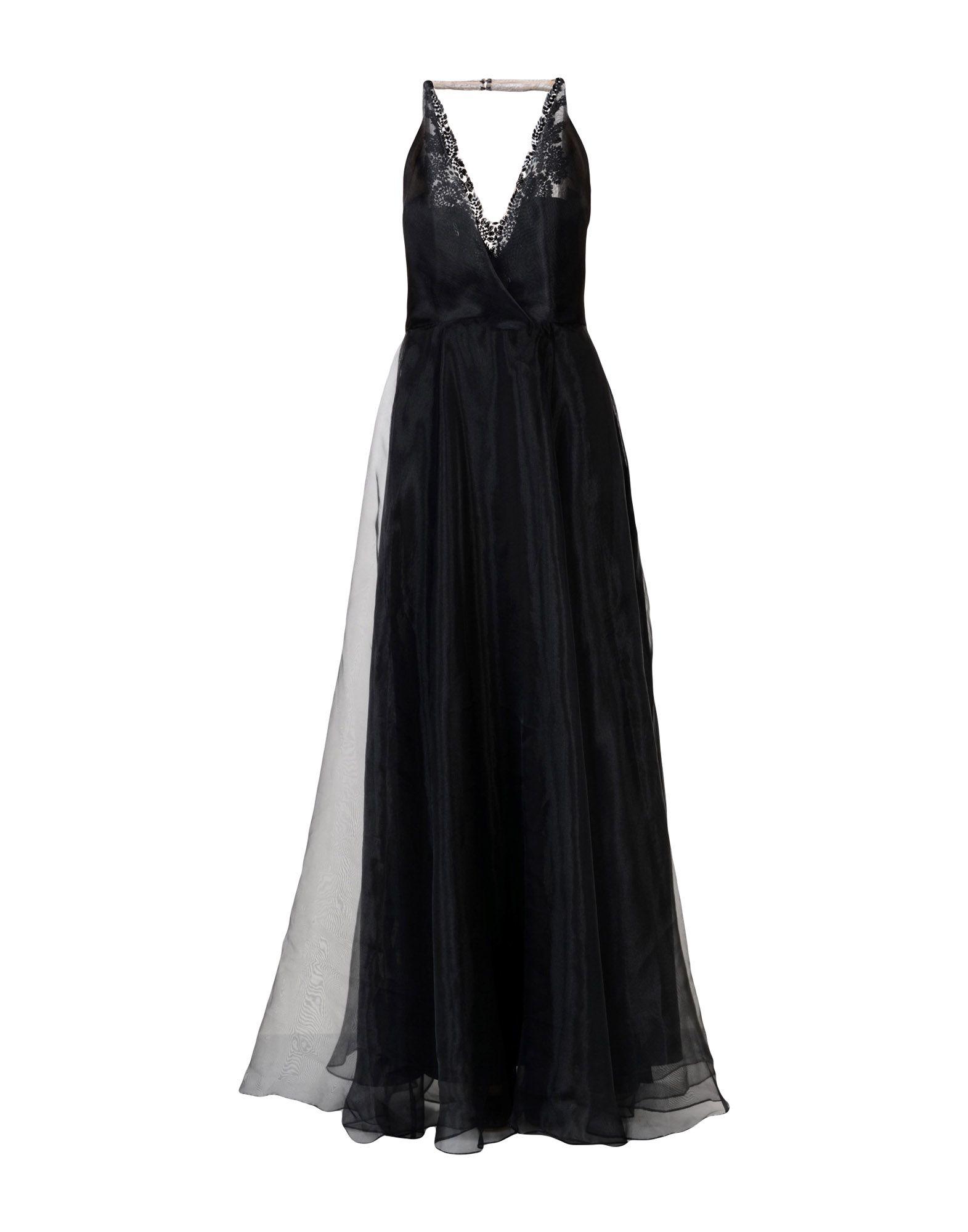 Mikael Aghal Synthetic Long Dress in Black - Lyst