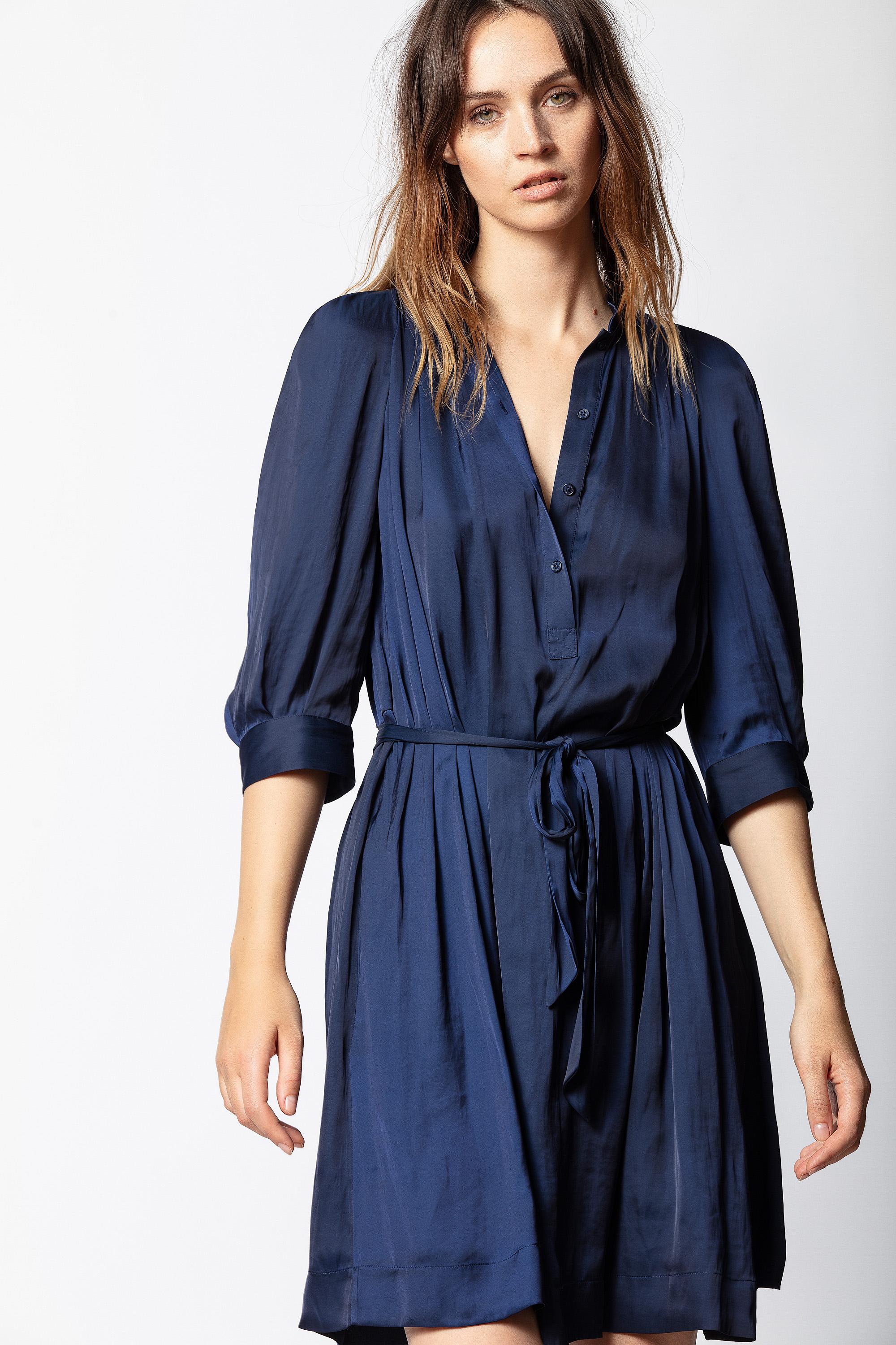 Zadig & Voltaire Retouch Satin Dress in Blue - Lyst