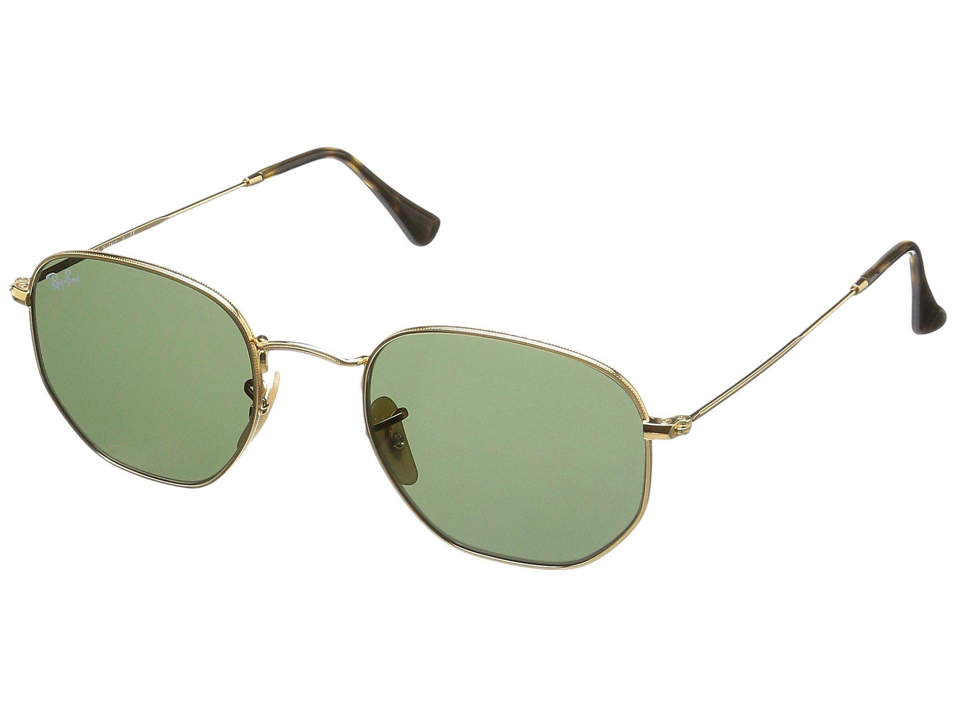 Lyst Ray Ban 0rb3548 Hexagonal Flat Lenses 51mm Gold Fashion Sunglasses In Metallic For Men 9300