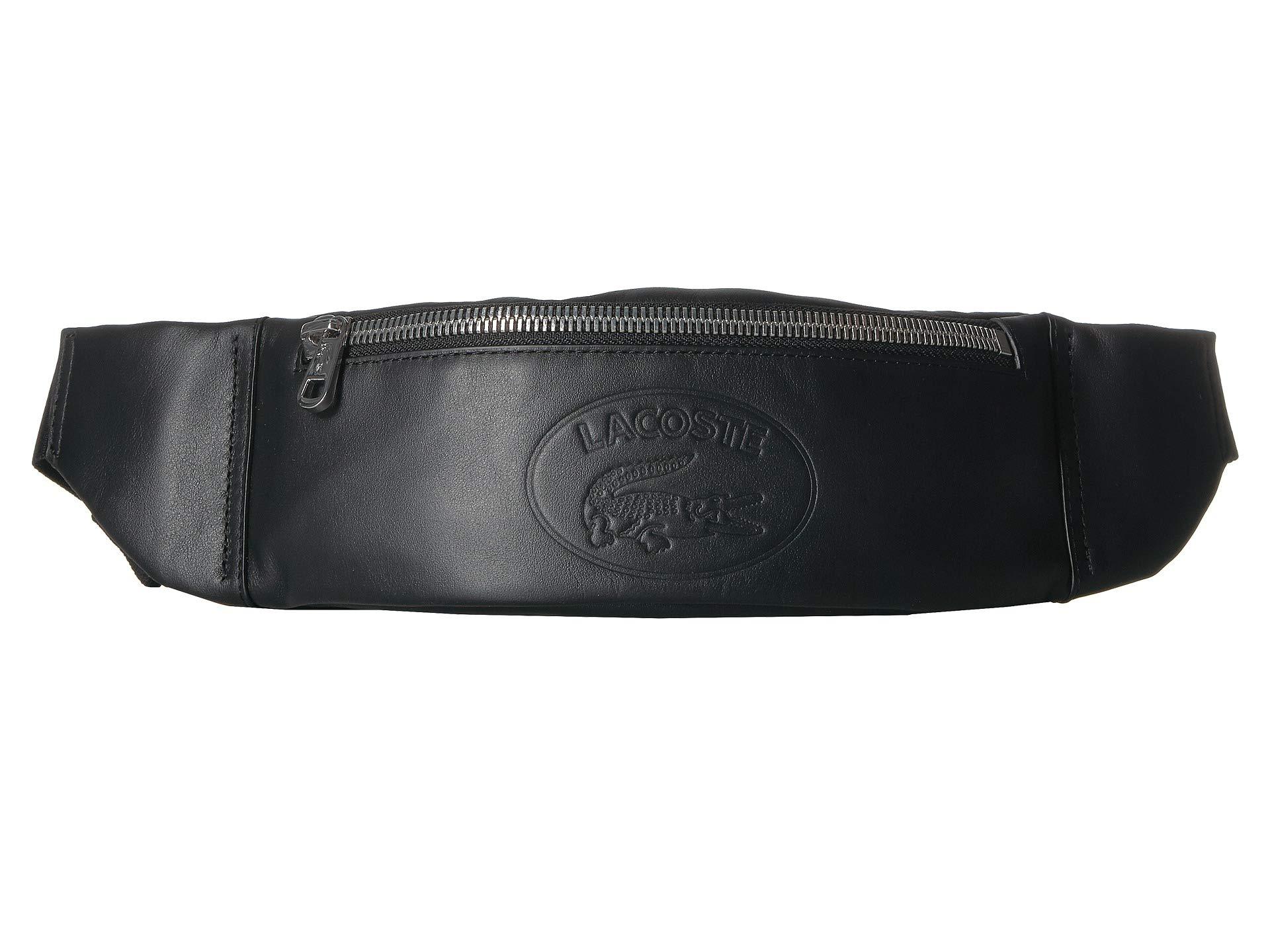 Lacoste L.12.12 Cuir Casual Waist Bag (black) Bags in Black for Men - Lyst