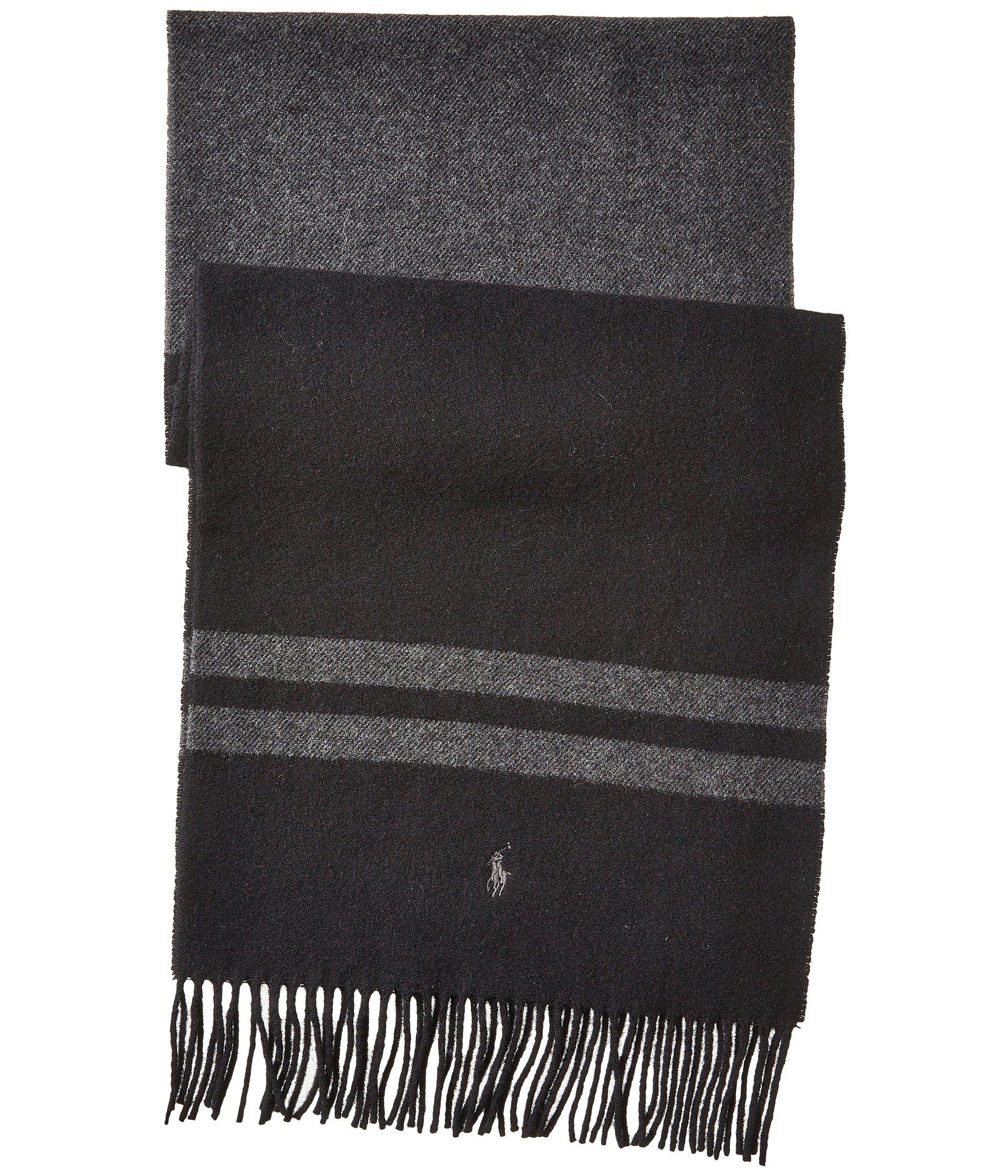 Lyst - Polo Ralph Lauren Wool Blanket Stripe Scarf in Black