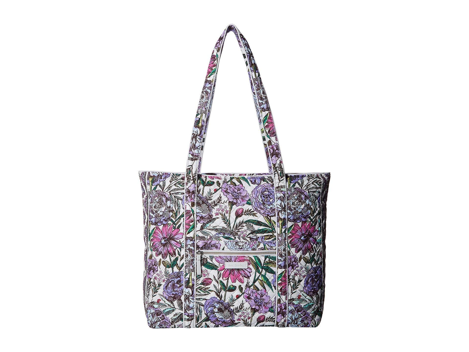 Vera Bradley Iconic Vera Tote (pretty Posies) Tote Handbags in Purple ...
