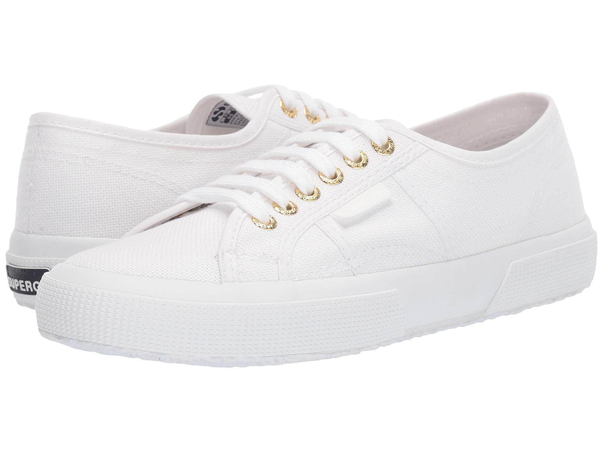 Superga 2750 Cotu Classic Sneaker (white/gold) Women's Lace Up Casual ...