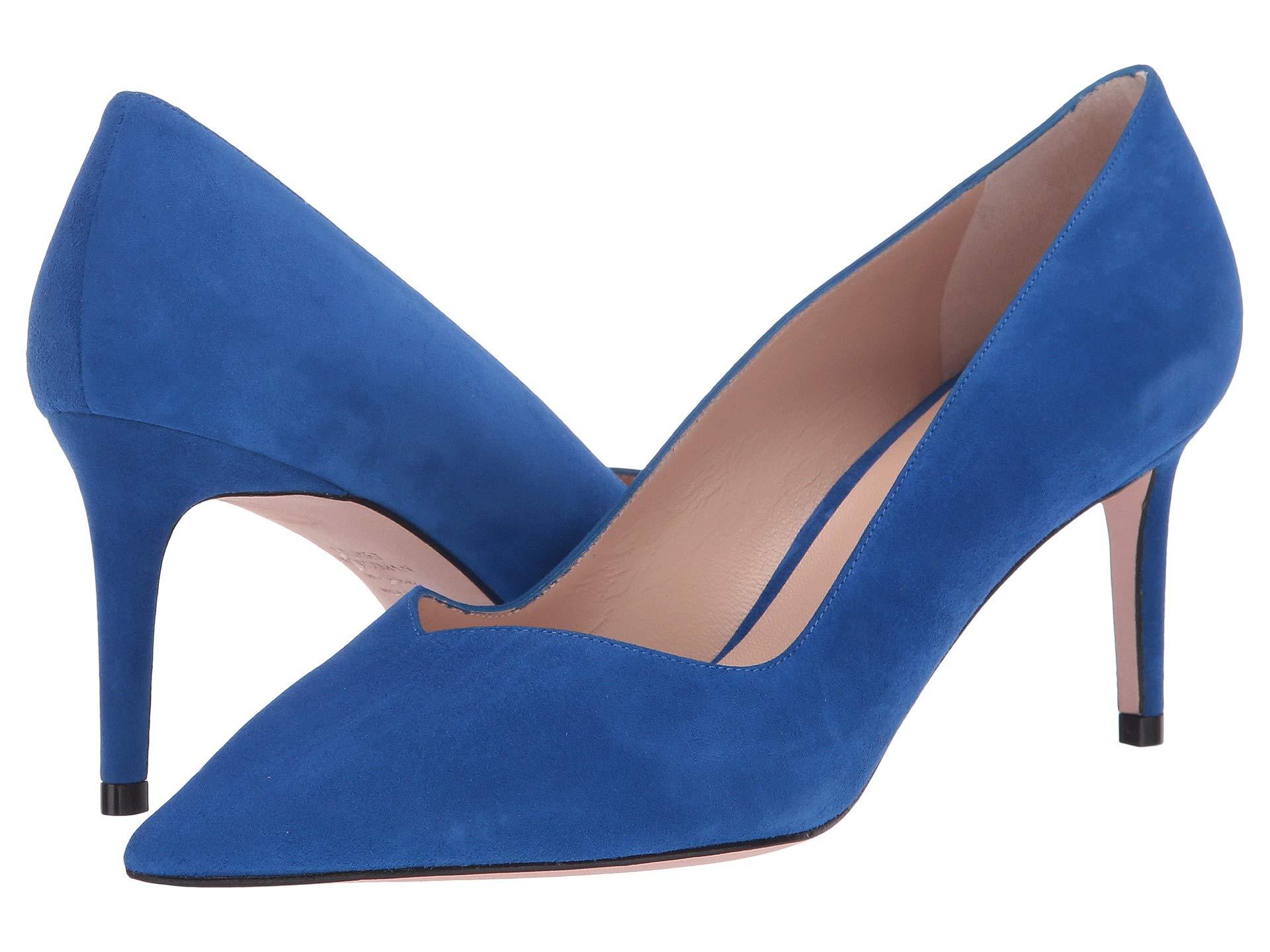 Stuart Weitzman Leather Anny 70mm Pointy Toe Pump in Blue - Save 25% - Lyst